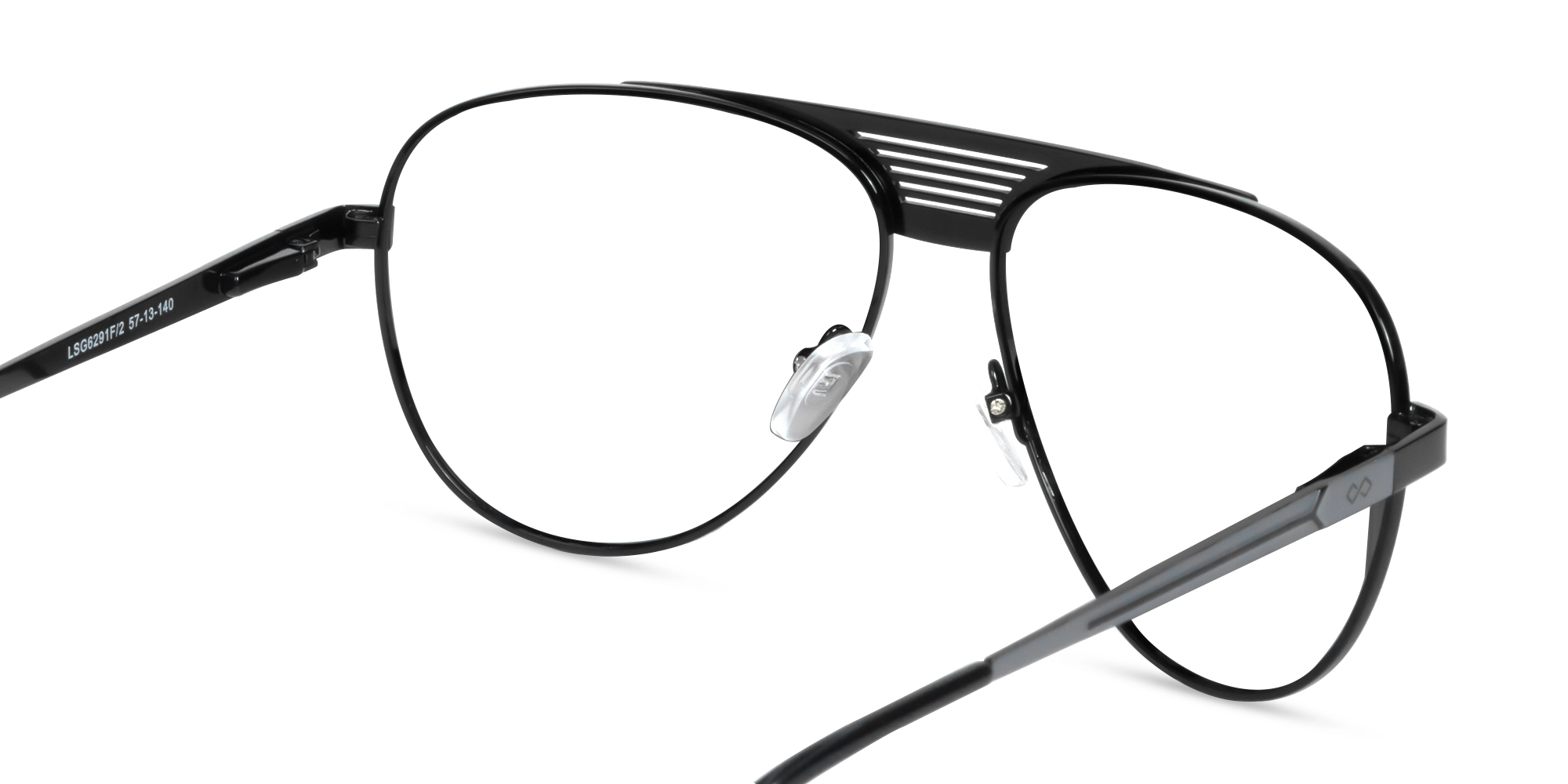 Black Lightweight Pilot Full-Rim Glasses-5