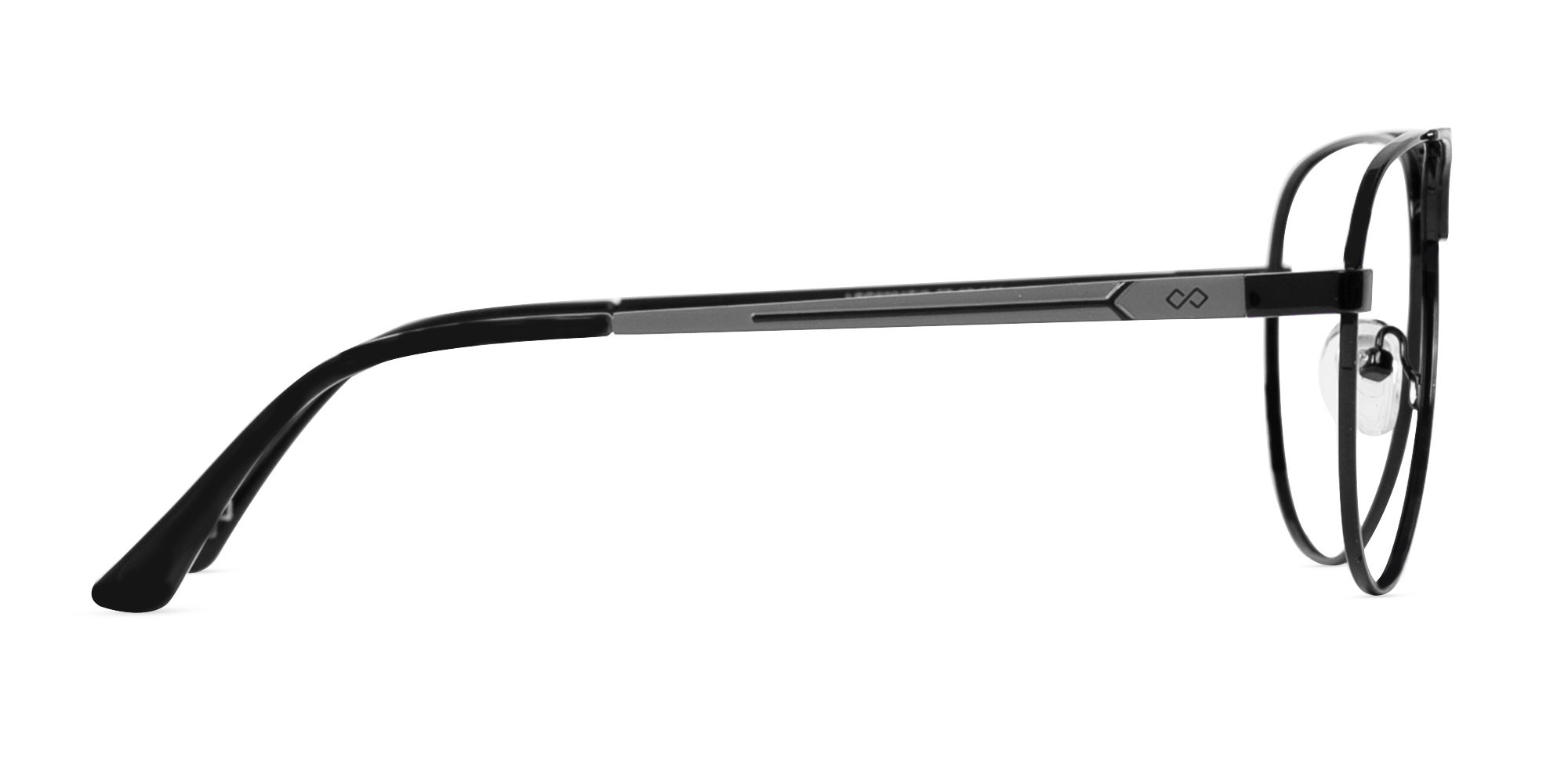 Black Lightweight Pilot Full-Rim Glasses-4