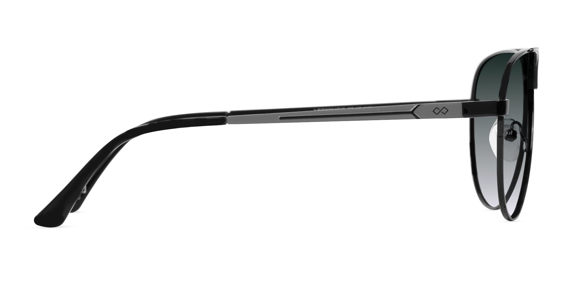 Black Metal Pilot Sunglasses With Nose Pad 4