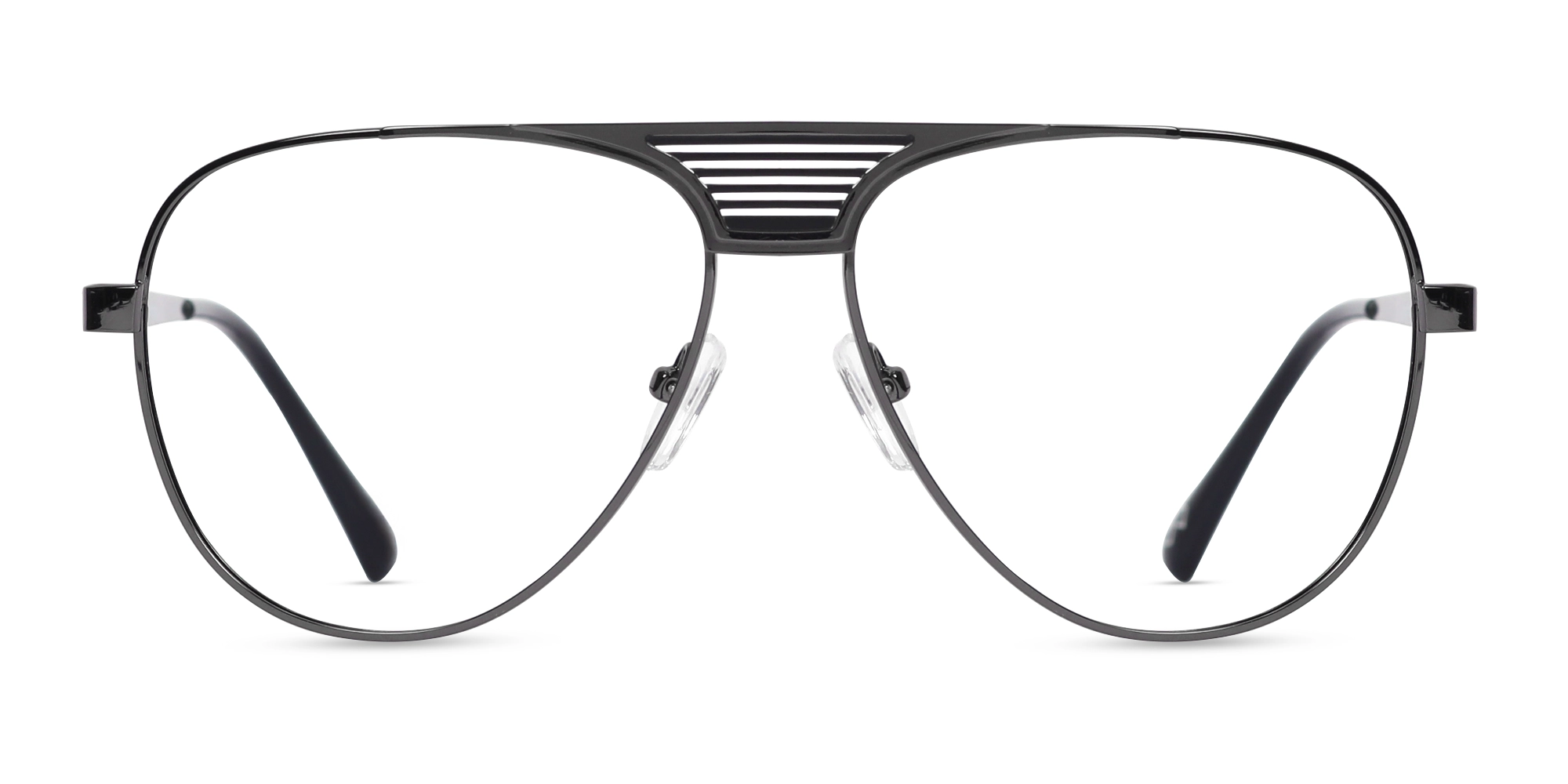 Gunmetal Lightweight Pilot Full-Rim Glasses-1