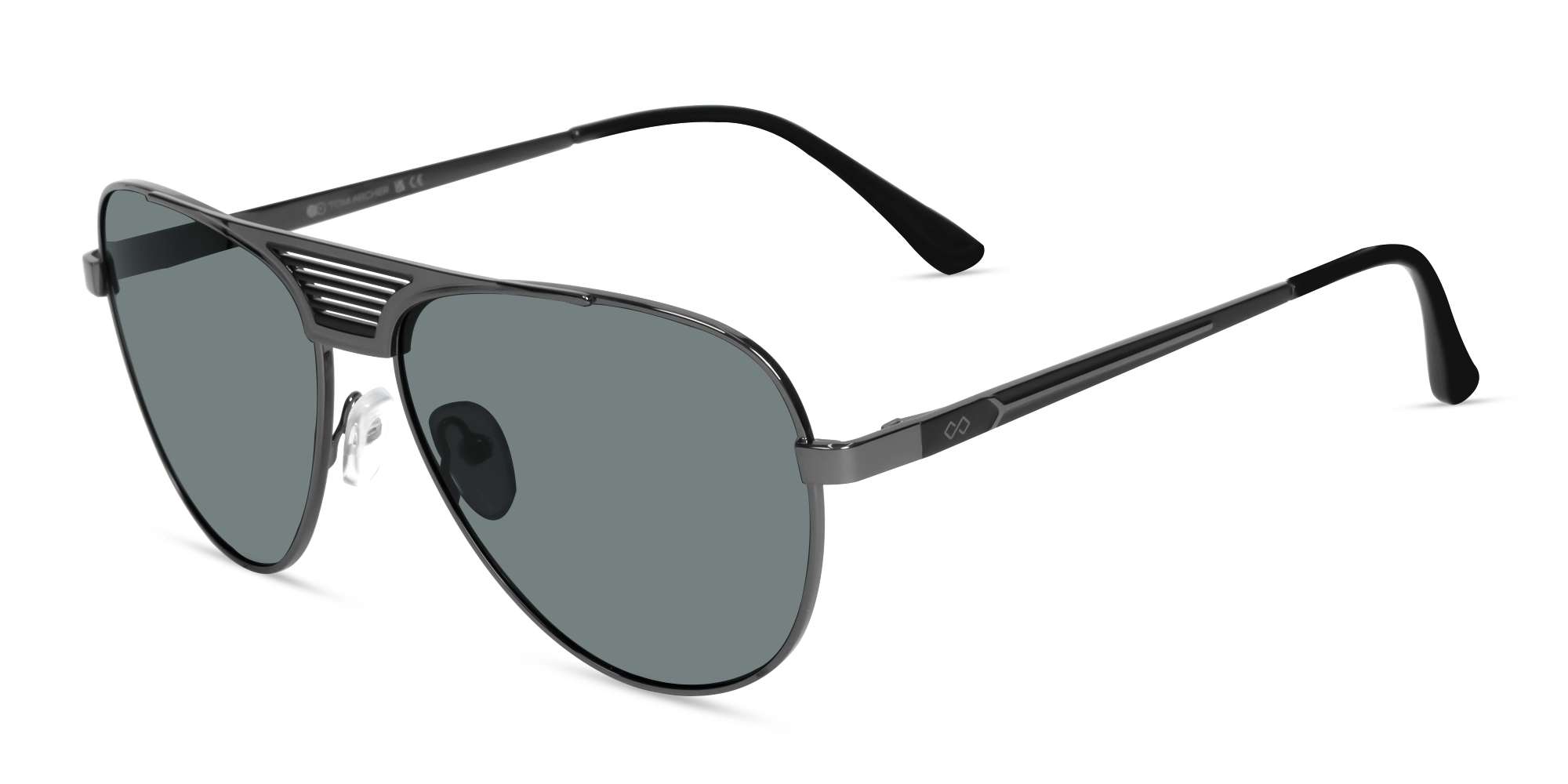 Gunmetal Pilot Sunglasses With Nose Pad 3