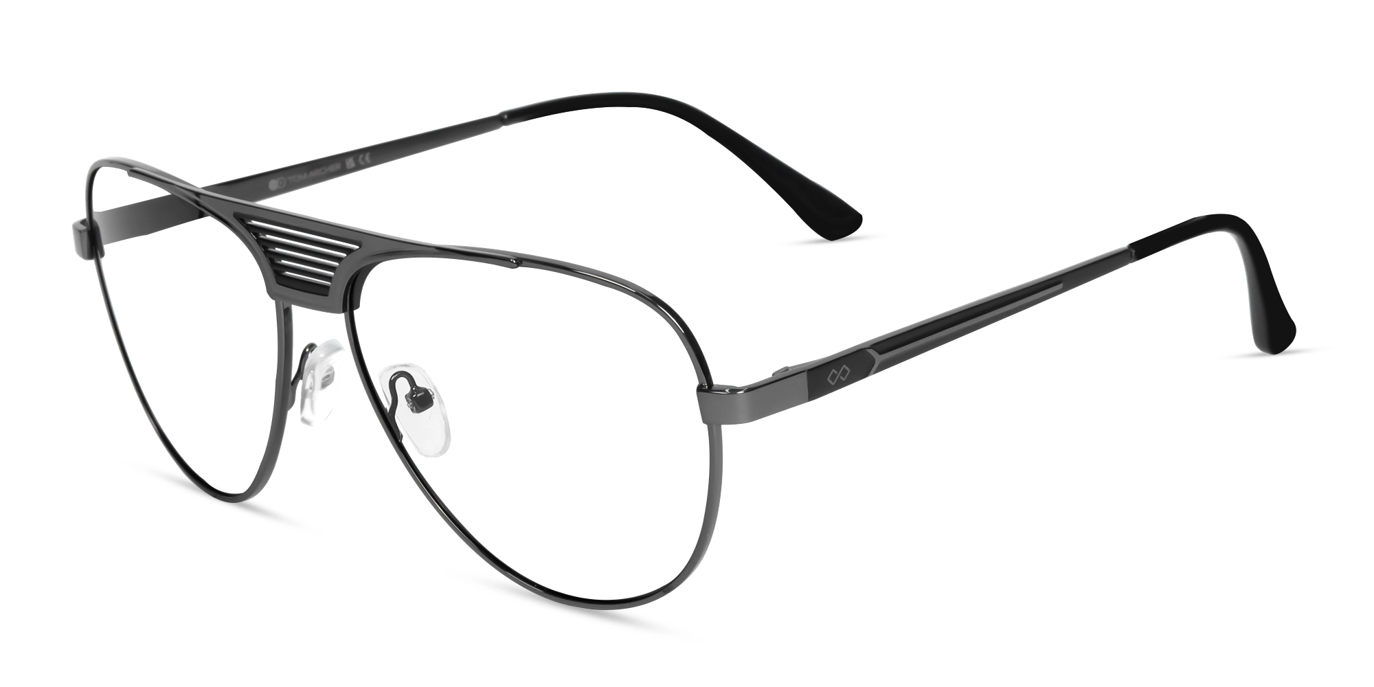 Gunmetal Lightweight Pilot Full-Rim Glasses-3