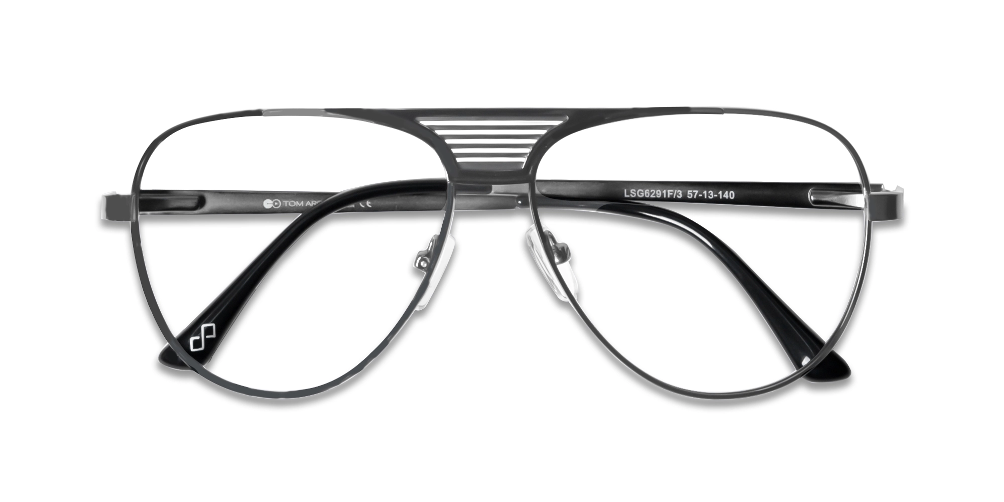 Gunmetal Lightweight Pilot Full-Rim Glasses-6