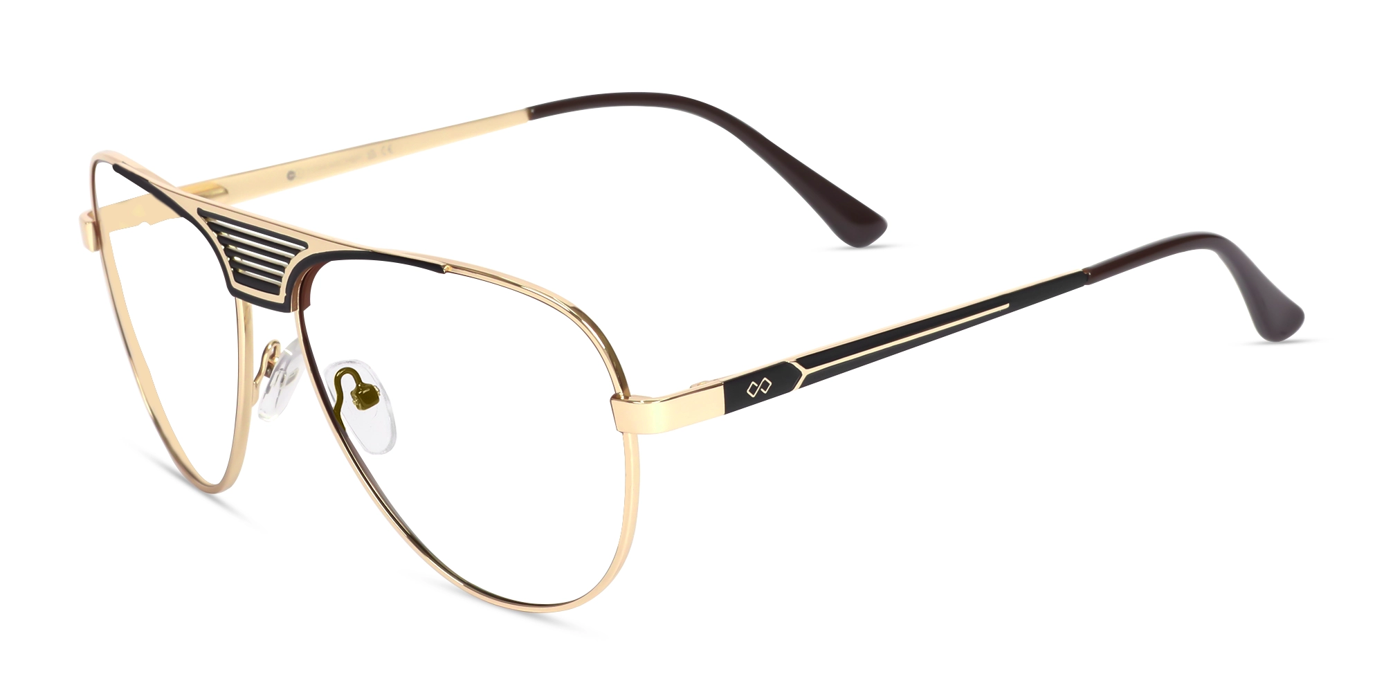 Gold Lightweight Pilot Full-Rim Glasses-3