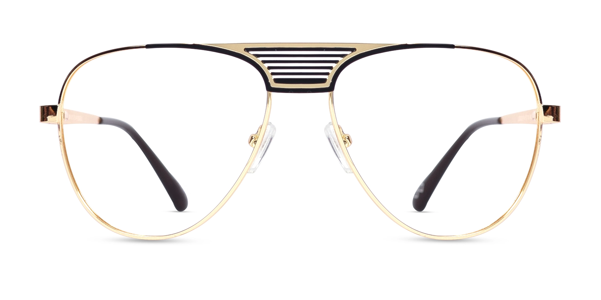 Gold Lightweight Pilot Full-Rim Glasses-1