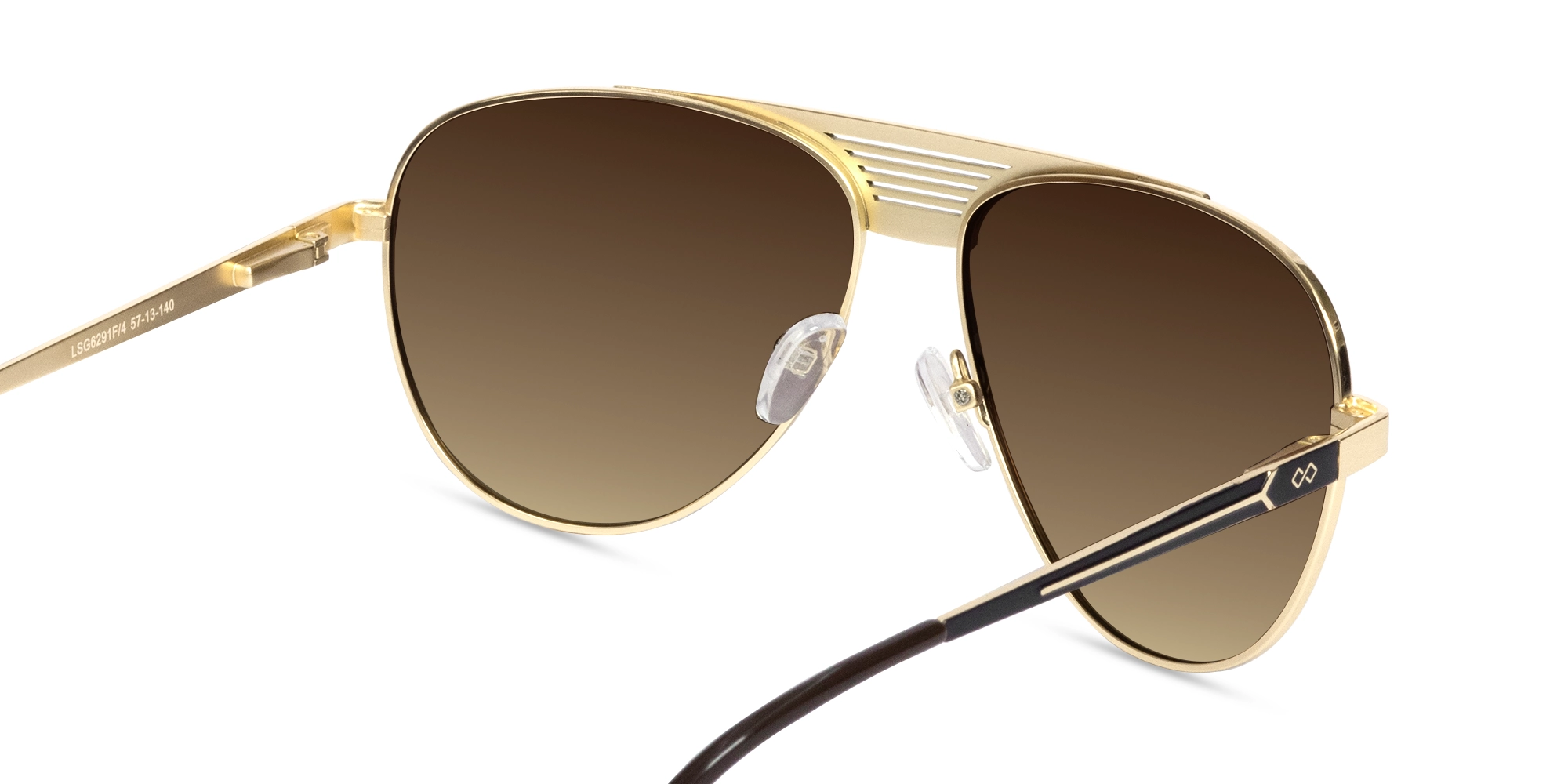 Gold Double Bridge Metal Full Rim Sunglasses 5