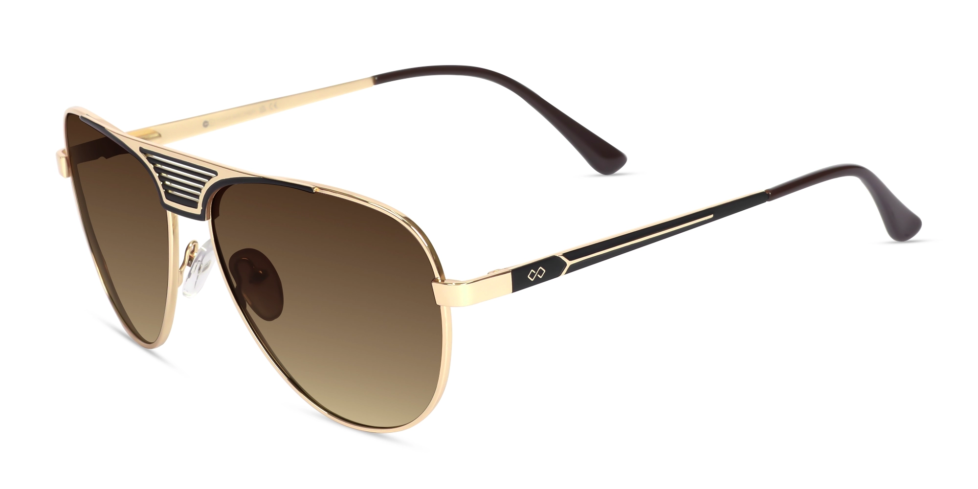 Gold Double Bridge Metal Full Rim Sunglasses 3 Gold Double Bridge Metal Full Rim Sunglasses 3
