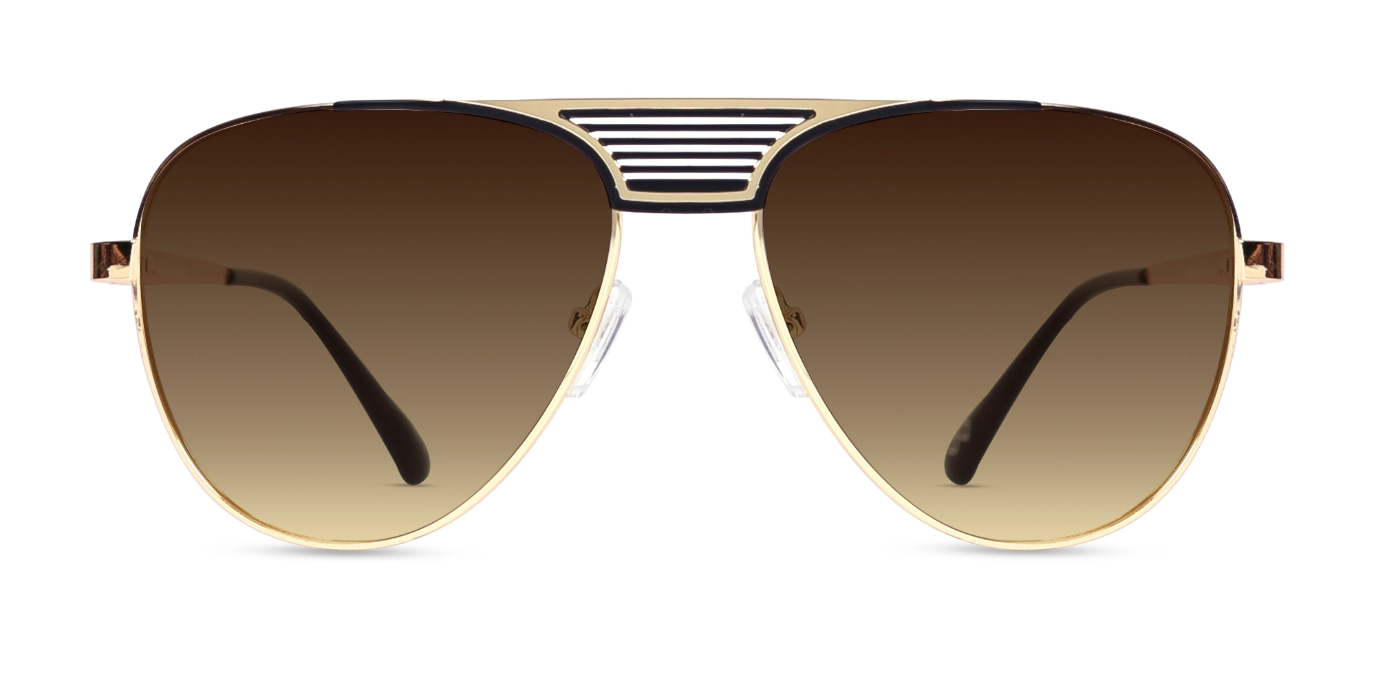 Gold Double Bridge Metal Full Rim Sunglasses 1 Gold Double Bridge Metal Full Rim Sunglasses 1