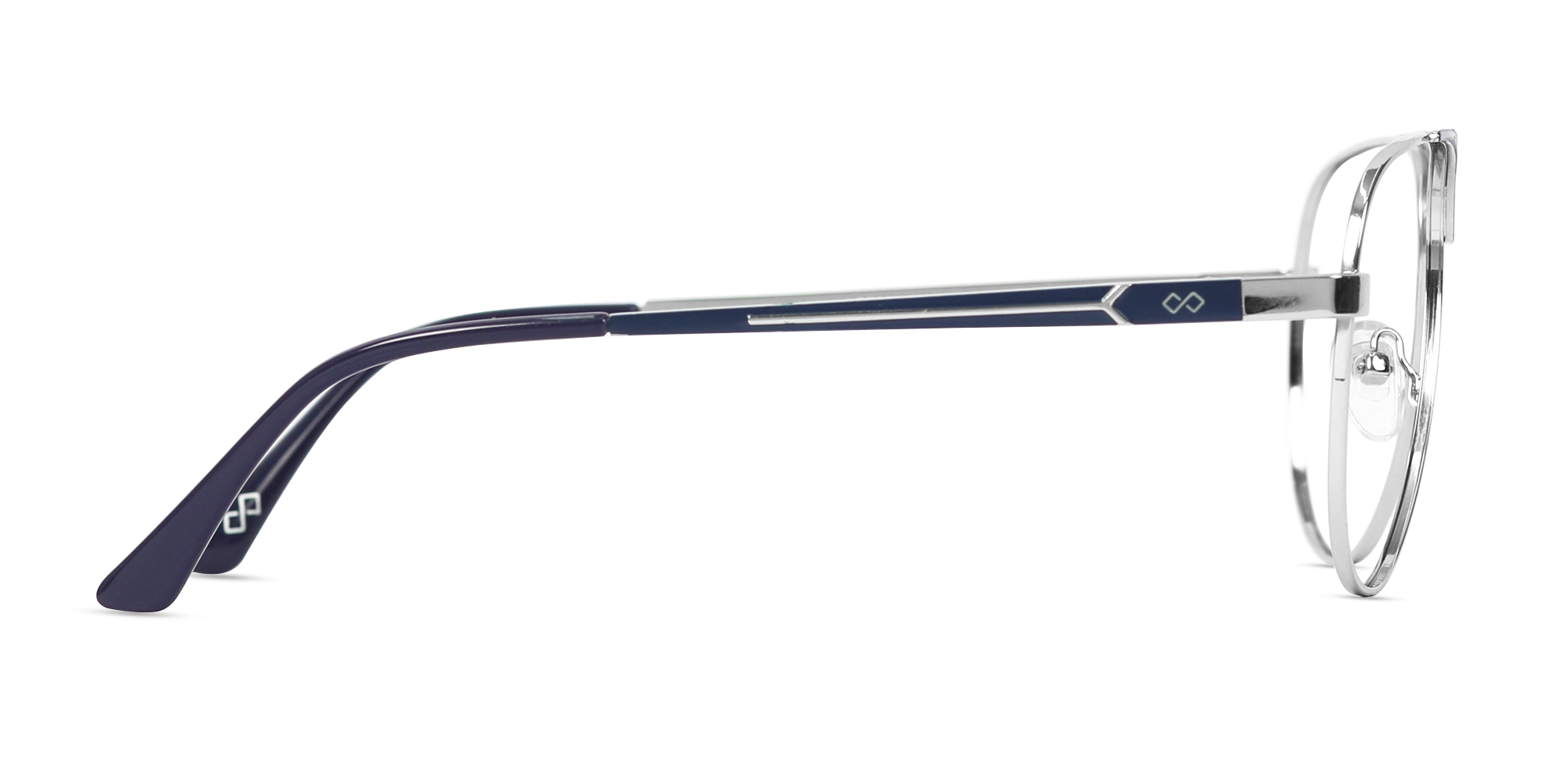 Silver Lightweight Pilot Full-Rim Glasses-4