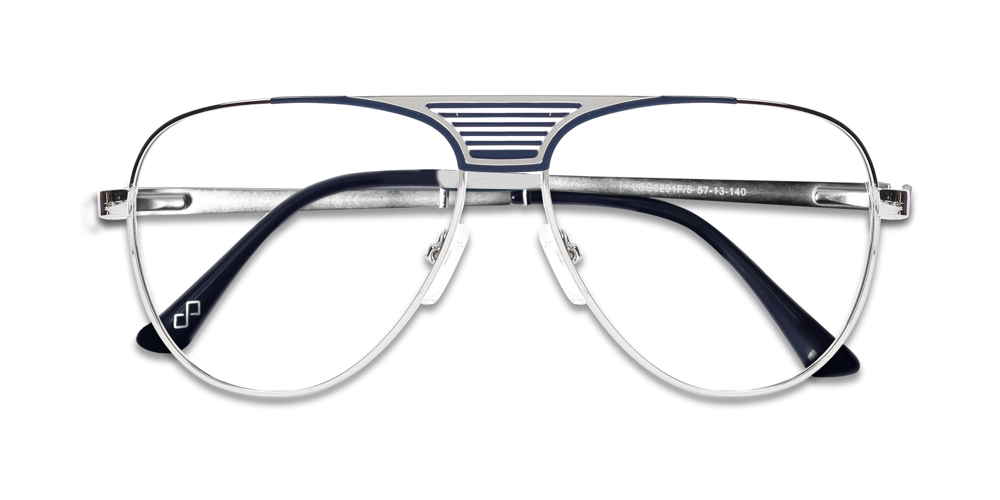 Silver Lightweight Pilot Full-Rim Glasses-6