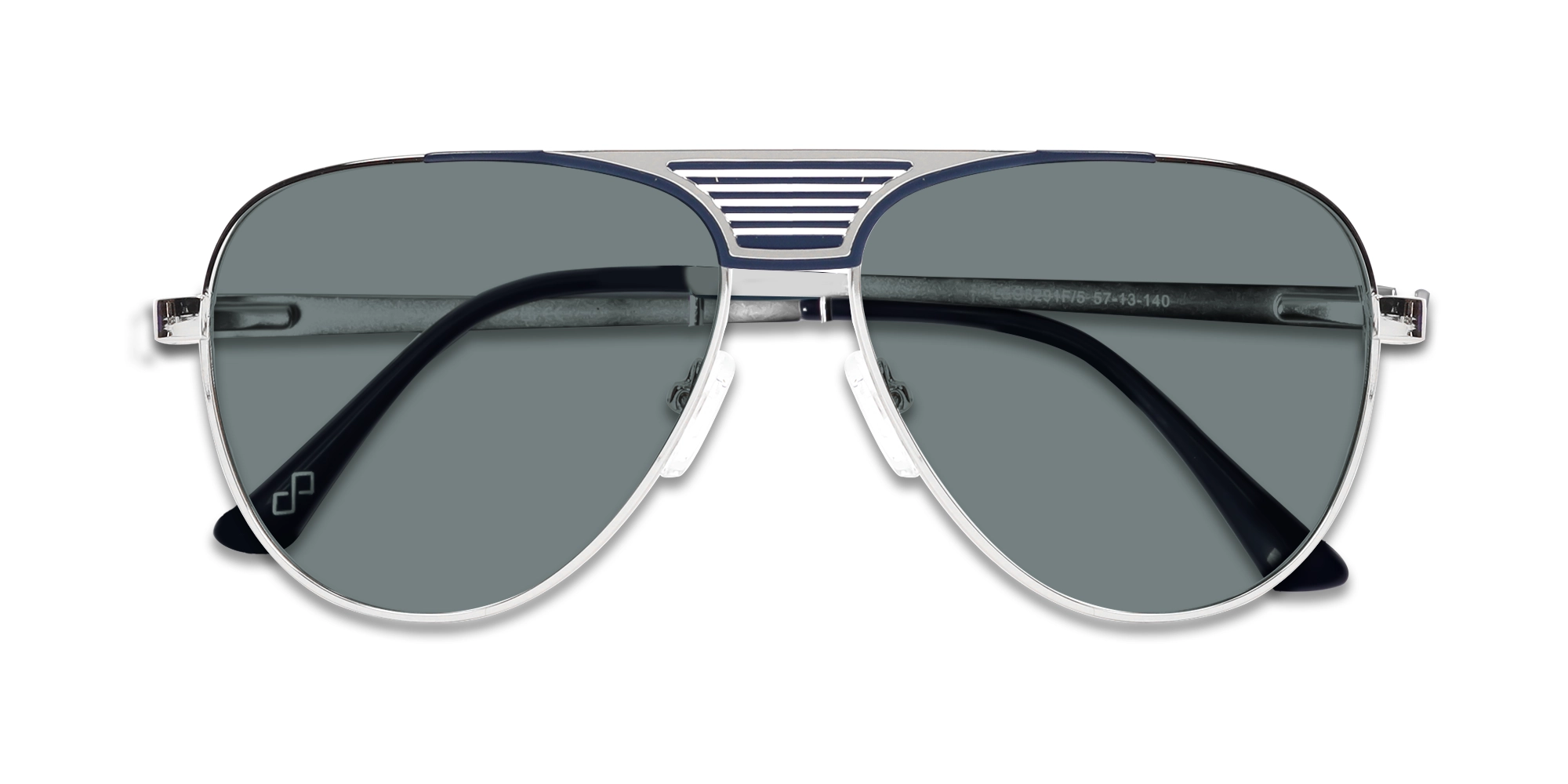 Silver Metal Double Bridge Full Rim Sunglasses 6