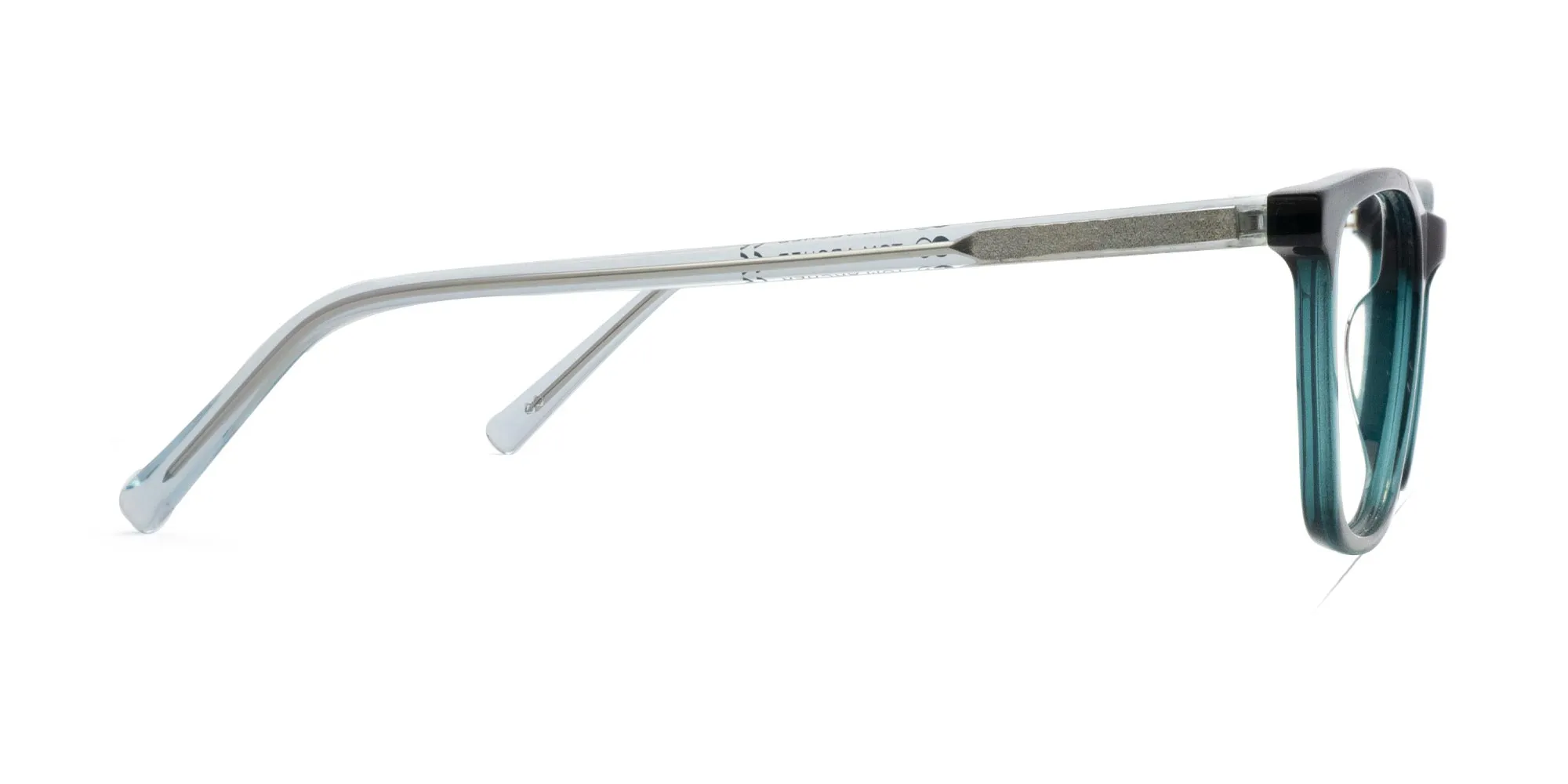 Crystal Forest Green Square Frame Glasses-2