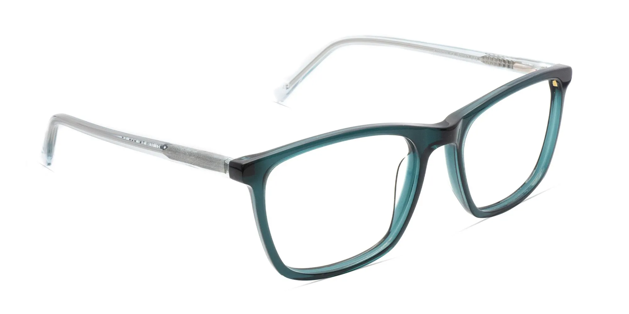 Crystal Forest Green Square Frame Glasses-2