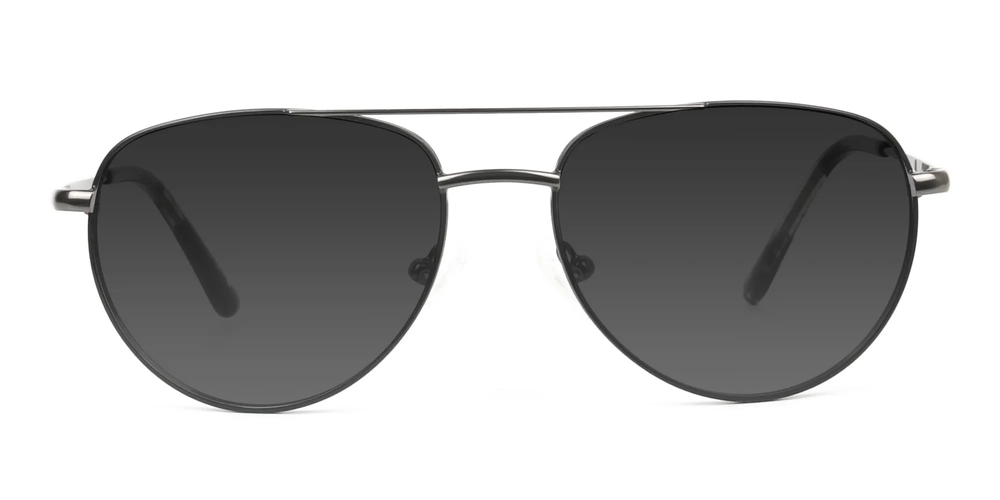 Grey Tinted Dark Navy Blue Pilot Sunglasses - 1