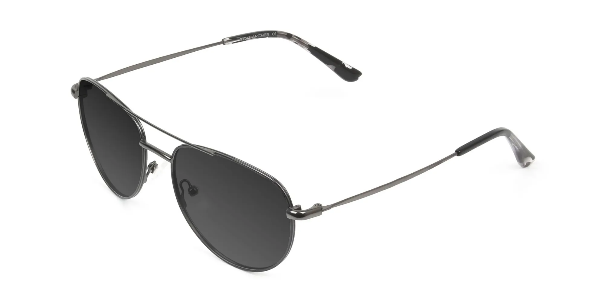 Grey Tinted Dark Navy Blue Pilot Sunglasses - 1