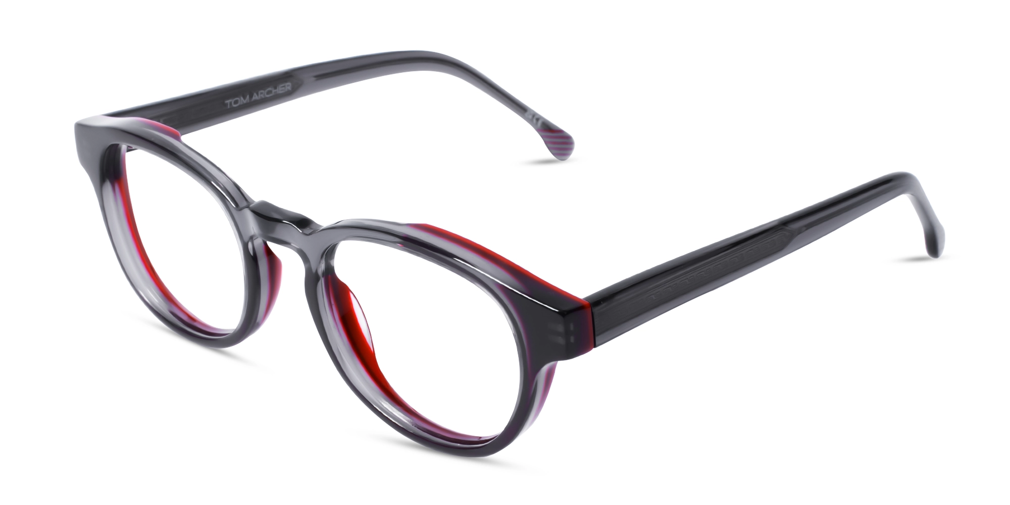 Crystal Grey & Red keyhole eyeglasses 3 Crystal Grey & Red keyhole eyeglasses 3