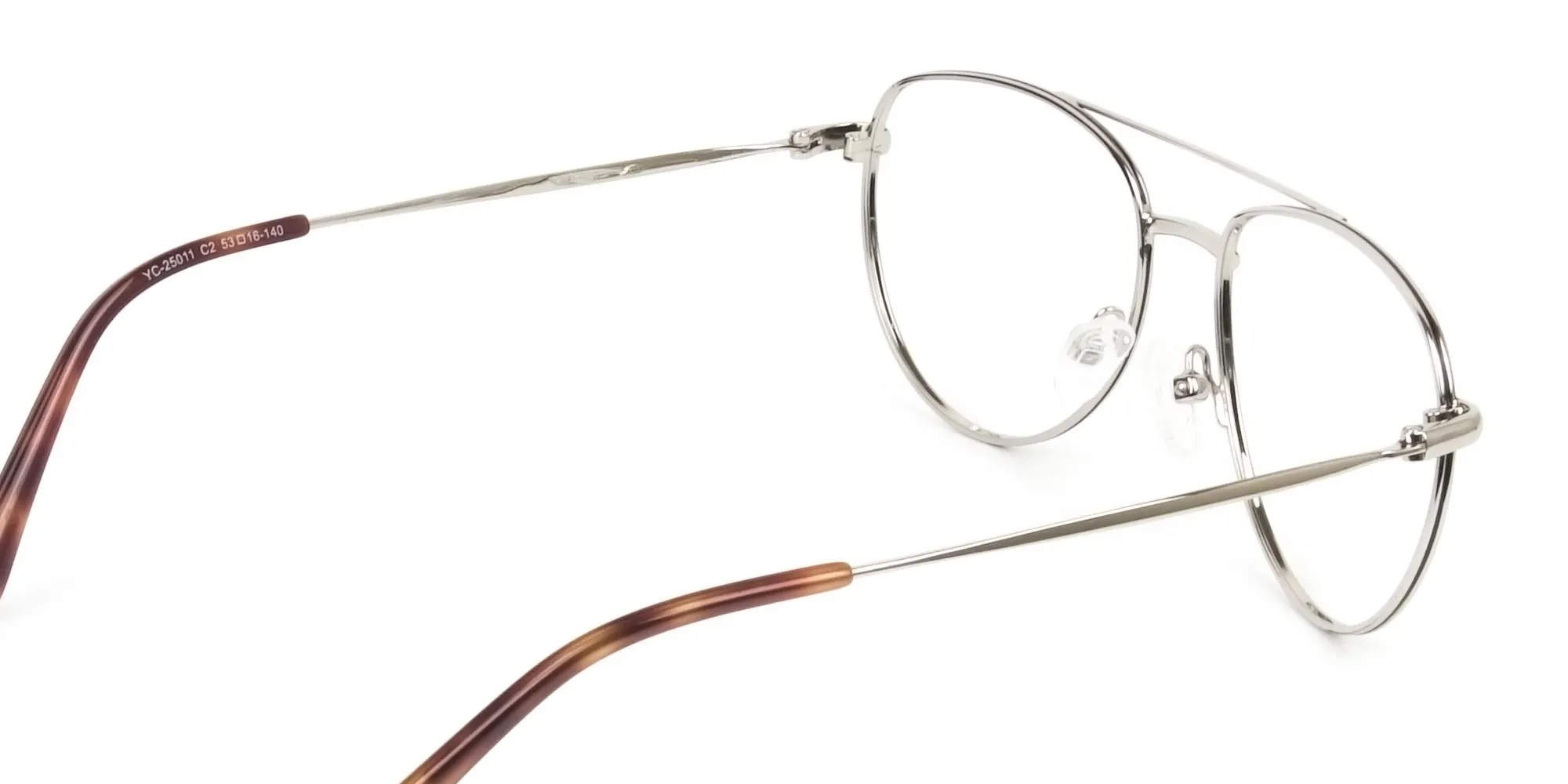 Black & Silver Pilot Glasses in Metal - 2
