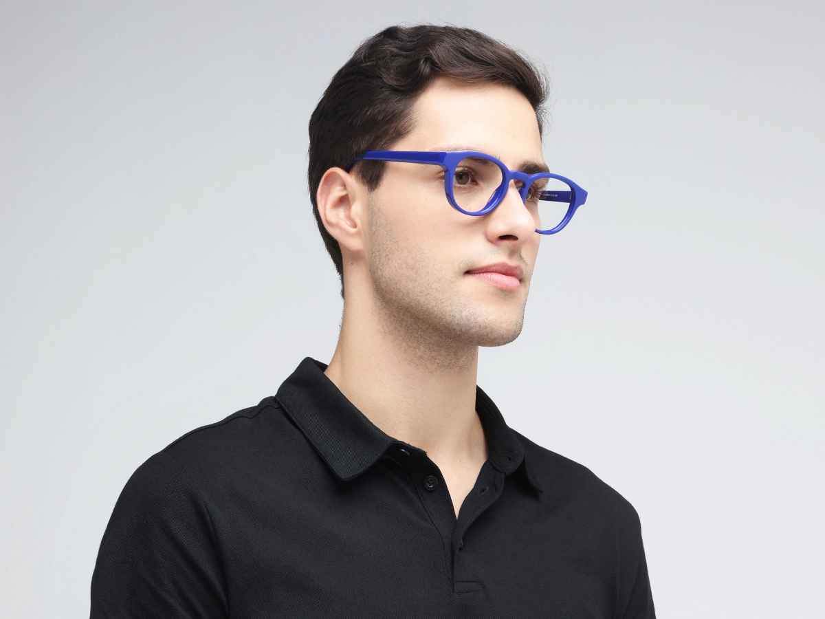 Blue Round keyhole Eyeglasses 43