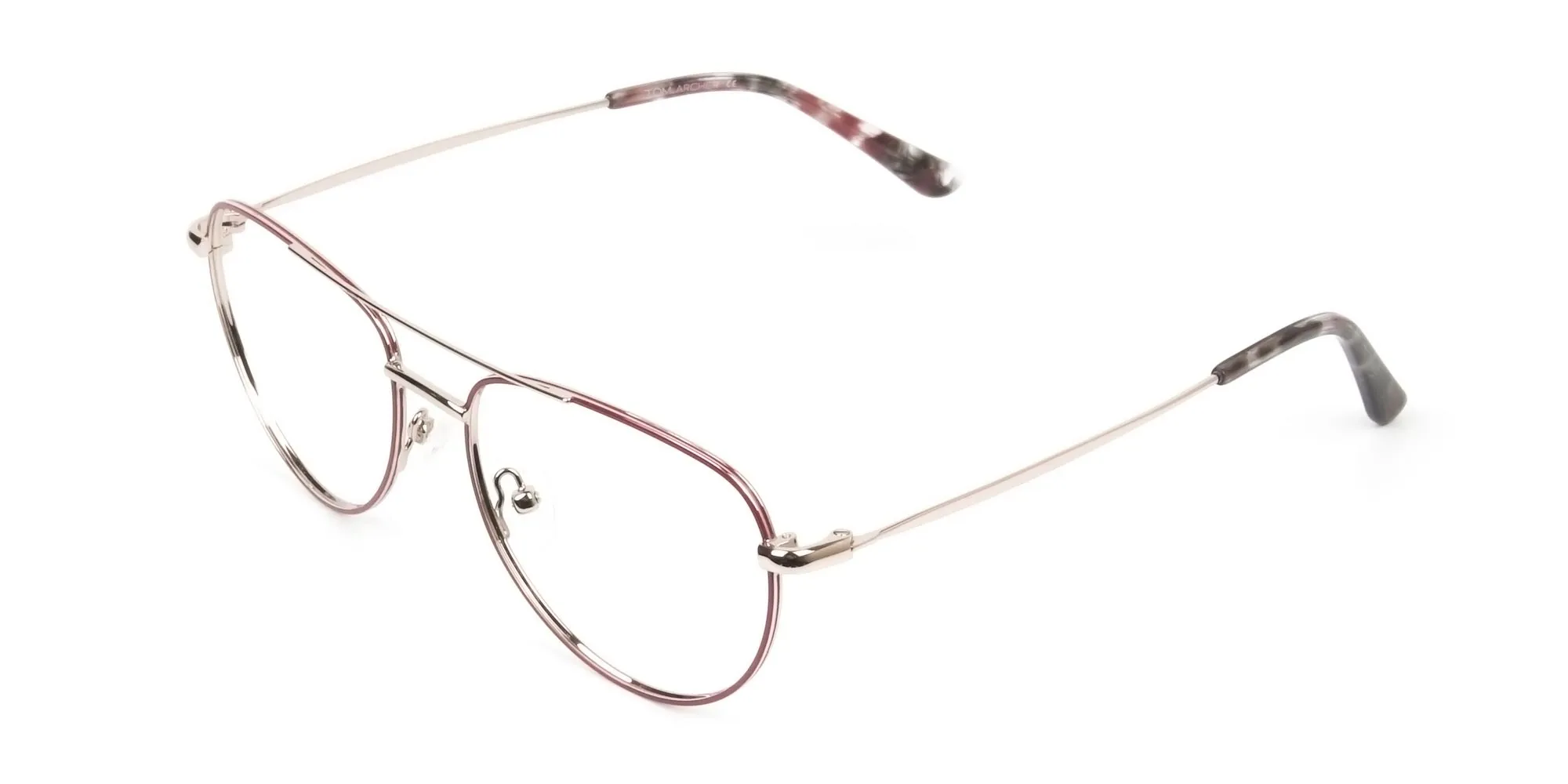 Gold Red Pilot Glasses in Metal - 2 Gold Red Pilot Glasses in Metal - 2
