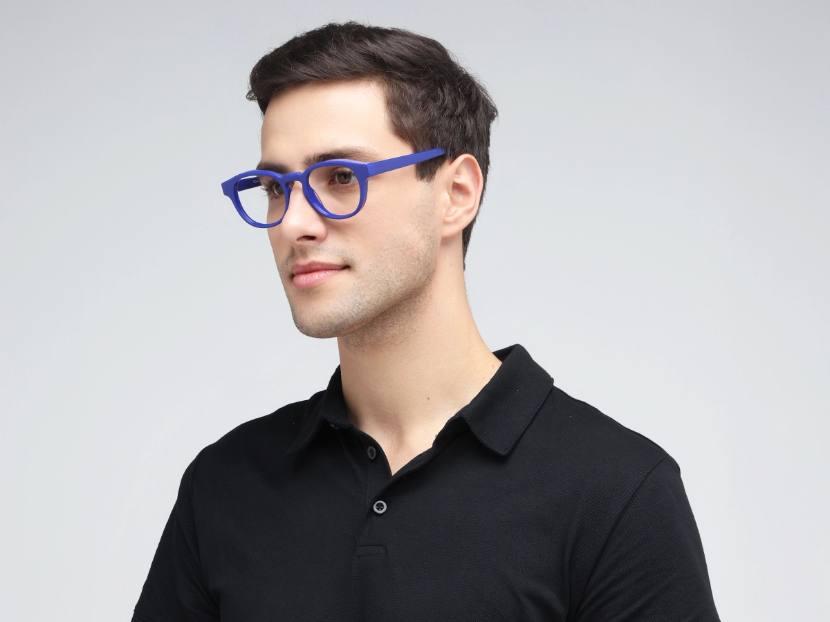 Blue Round keyhole Eyeglasses 42