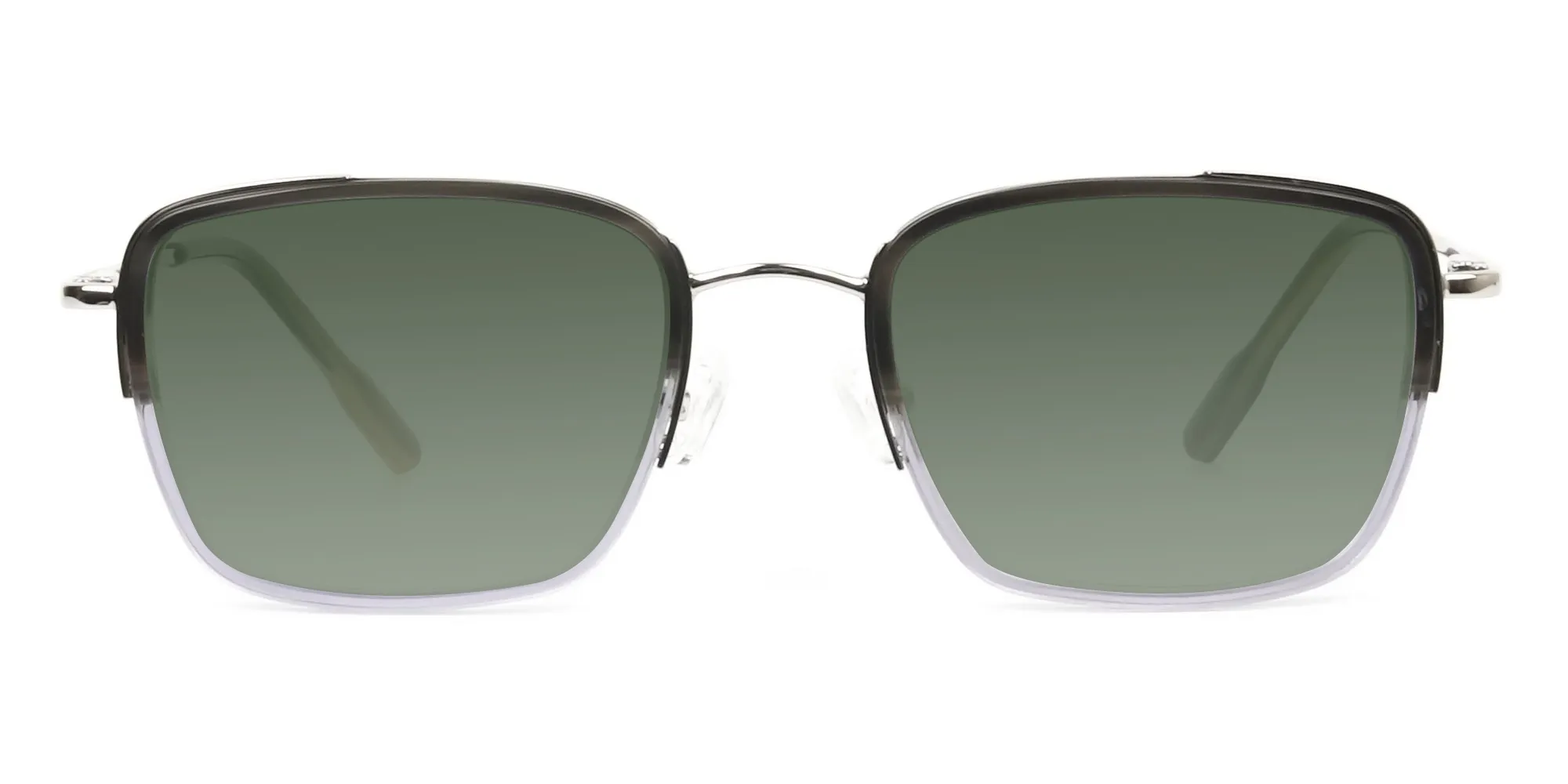 Green Tinted Charcoal Square Sunglasses -2 Green Tinted Charcoal Square Sunglasses -2