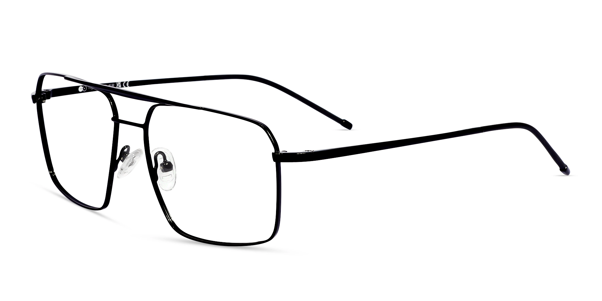 Black Square Double Bridge Glasses