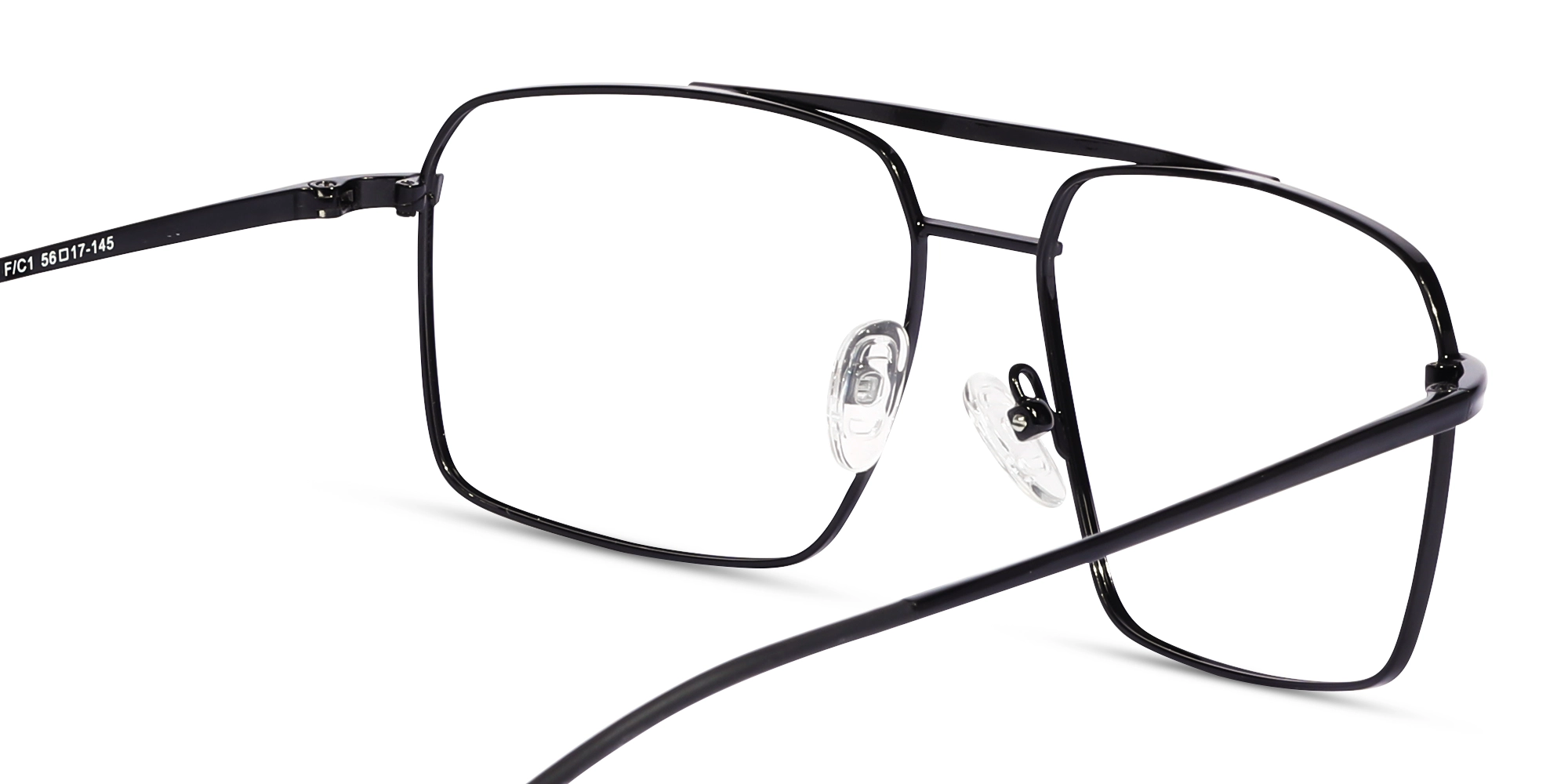 Black Square Double Bridge Glasses