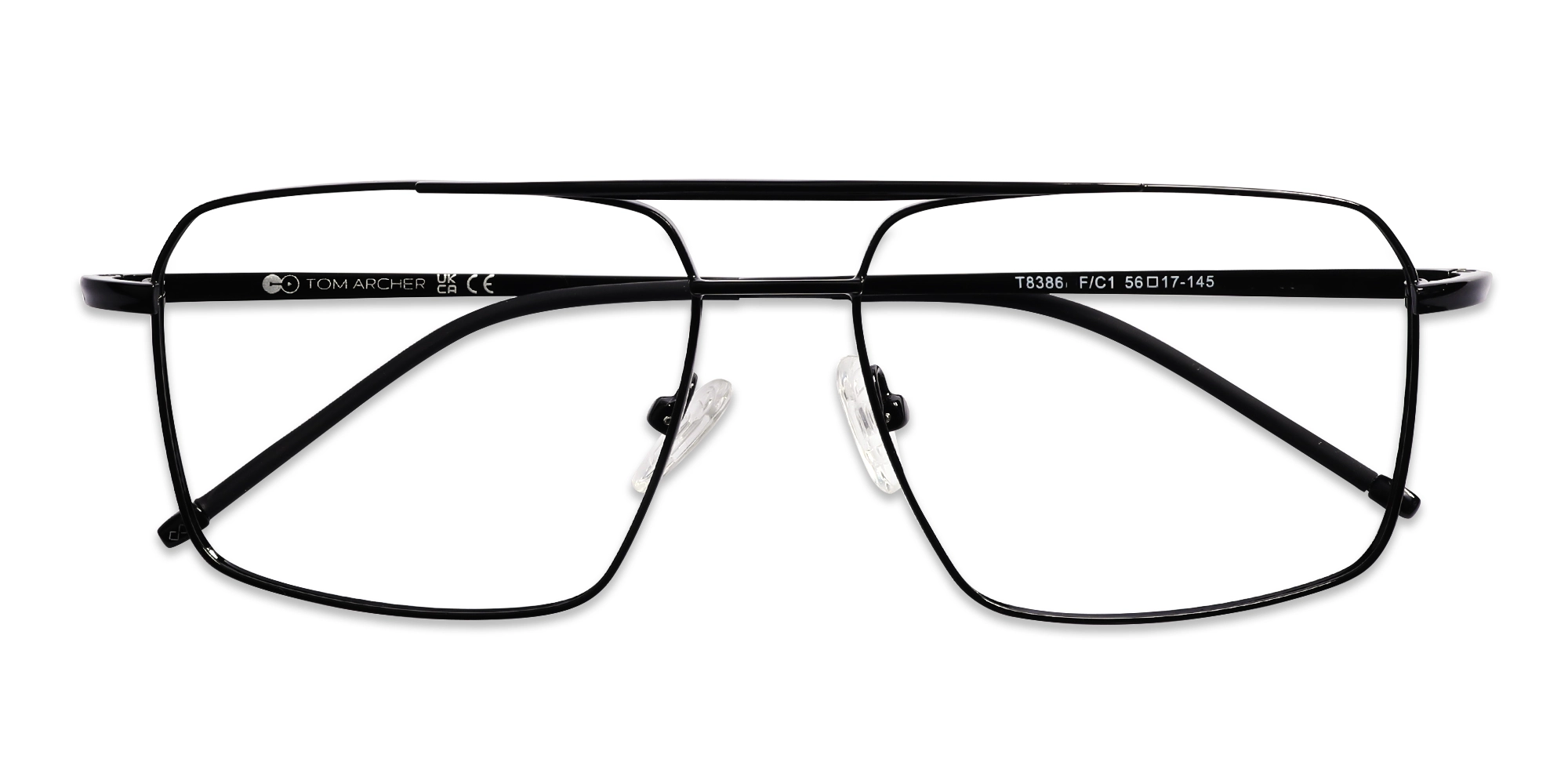 Black Square Double Bridge Glasses