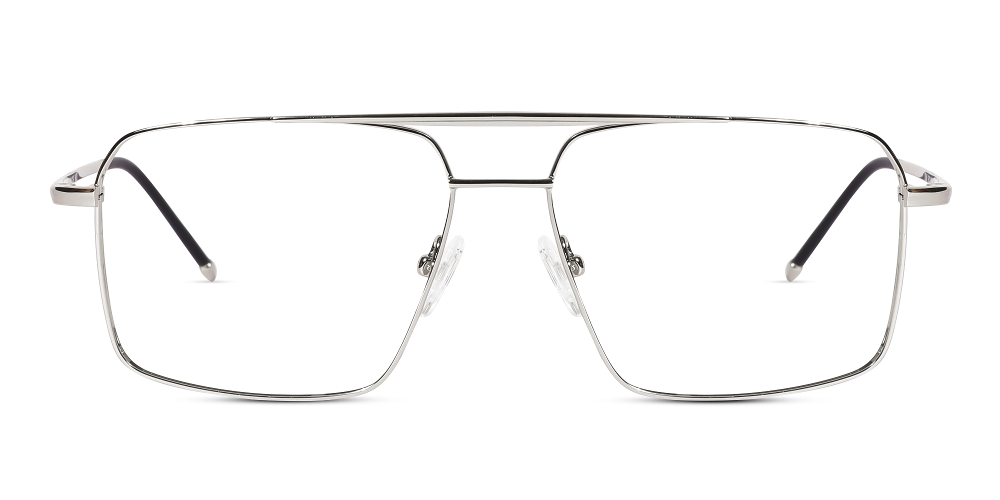 Silver Square Double Bridge Glasses