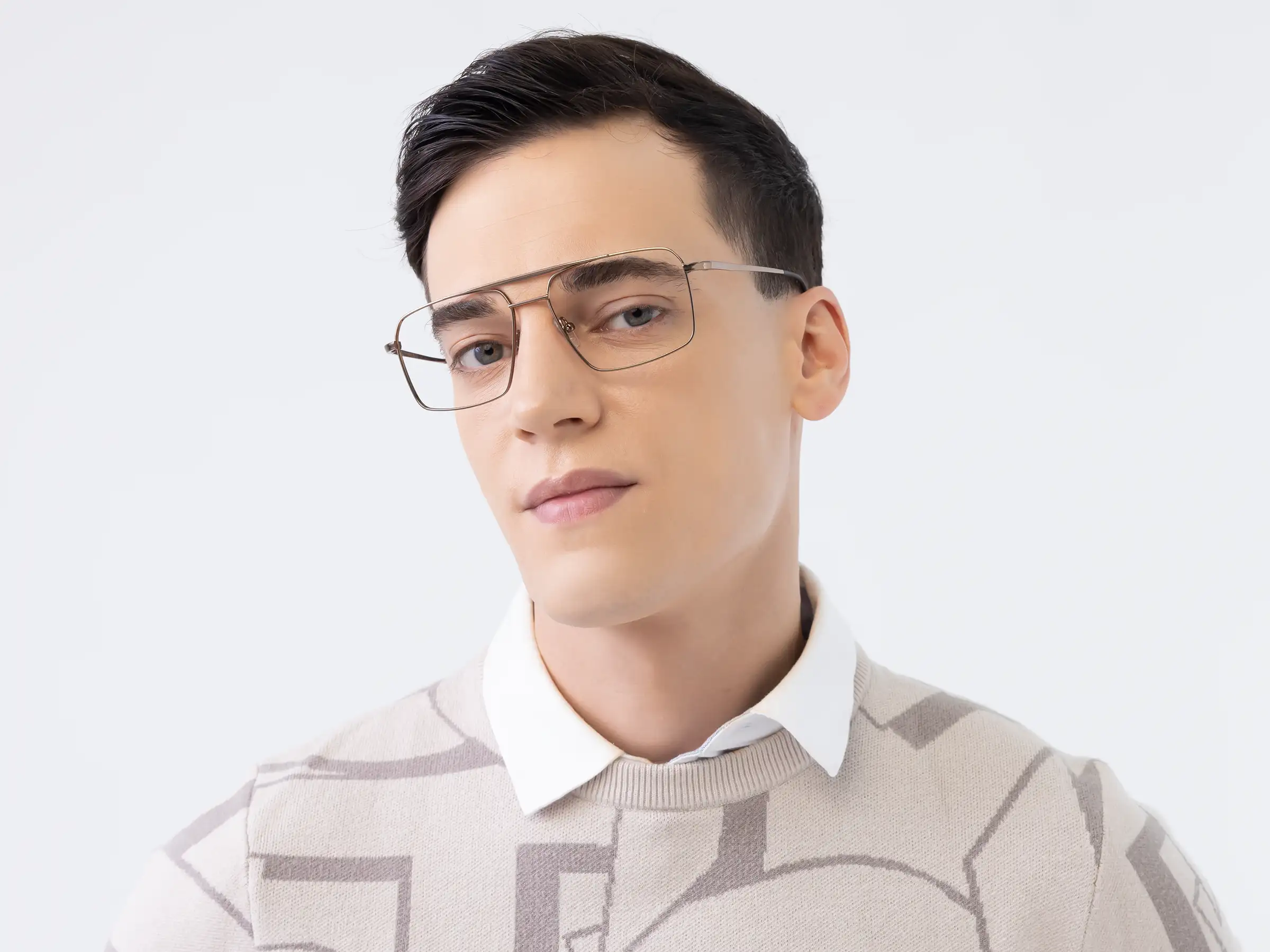 Bronze Gold Square Glasses
