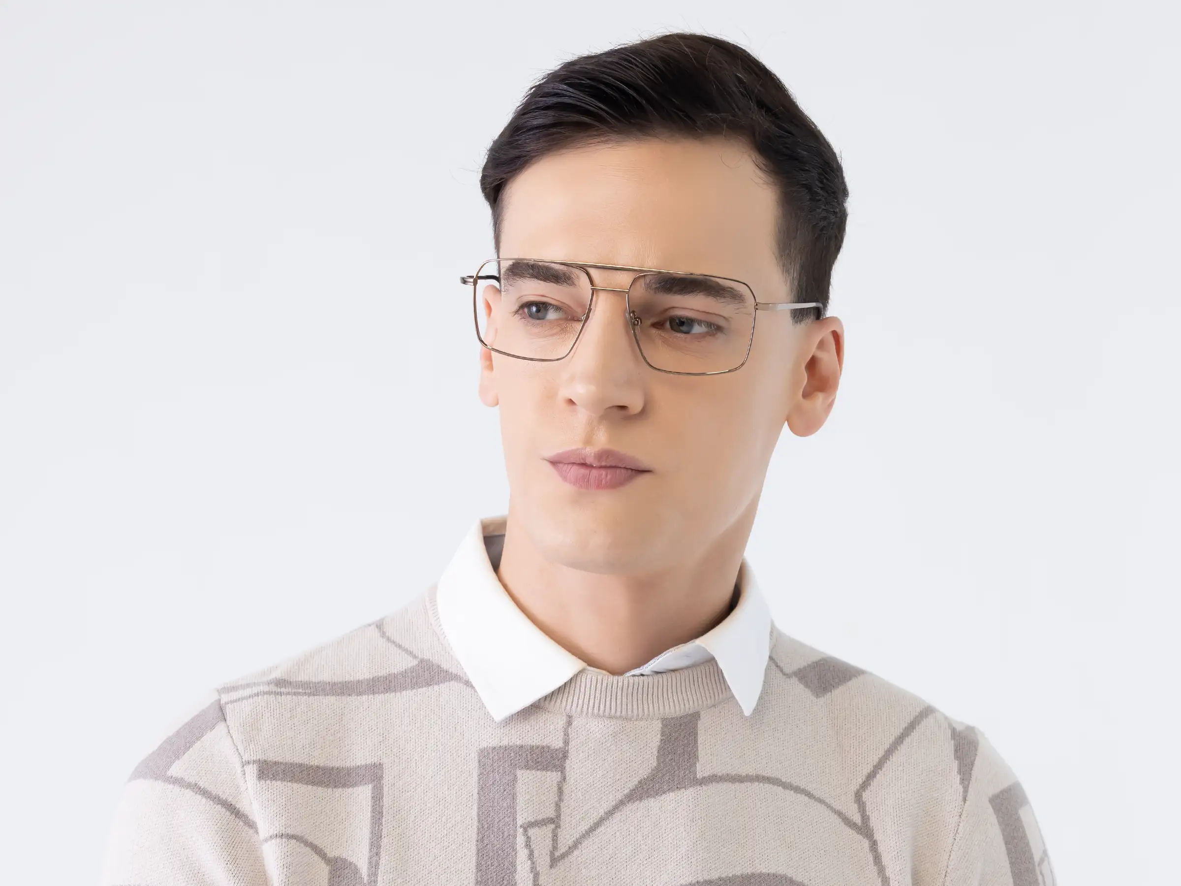 Bronze Gold Square Glasses