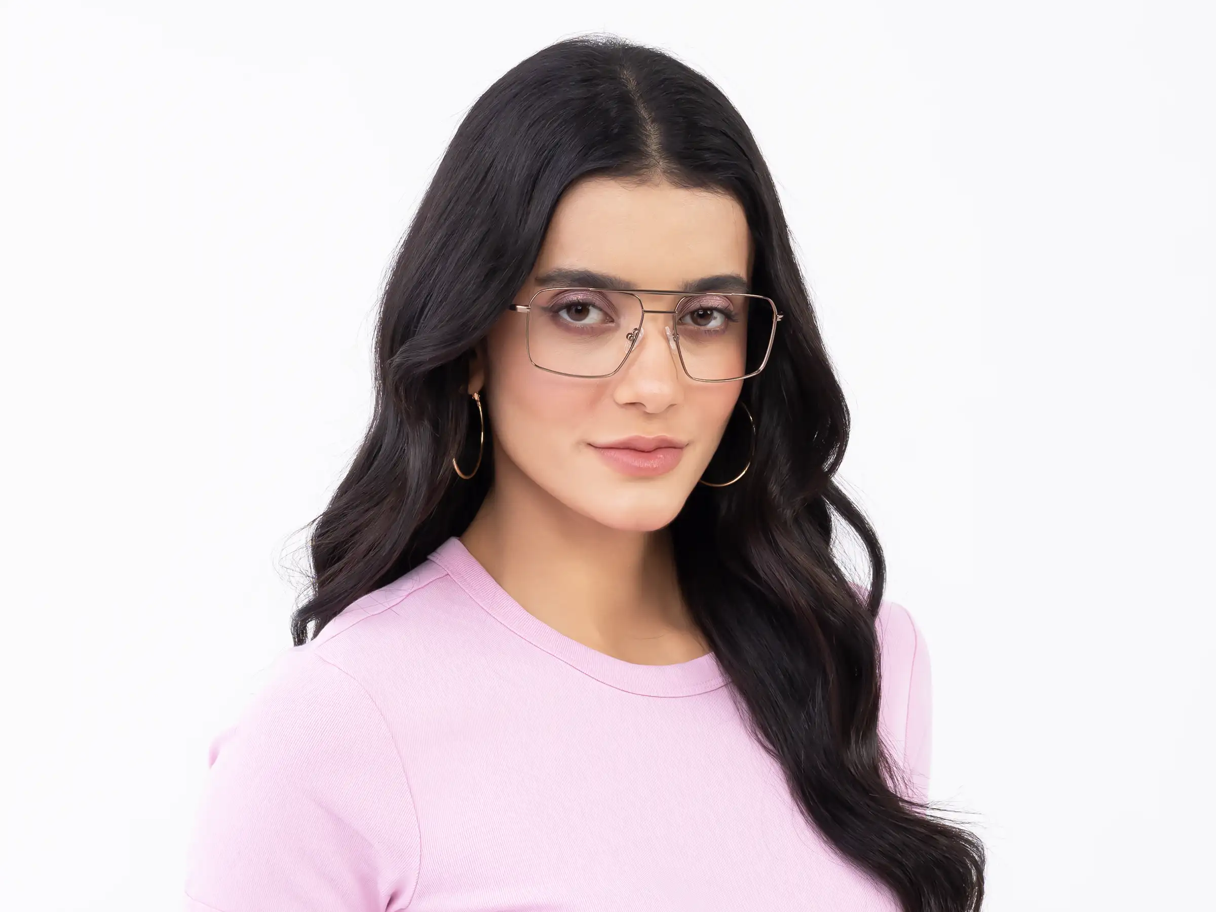 Bronze Gold Square Glasses