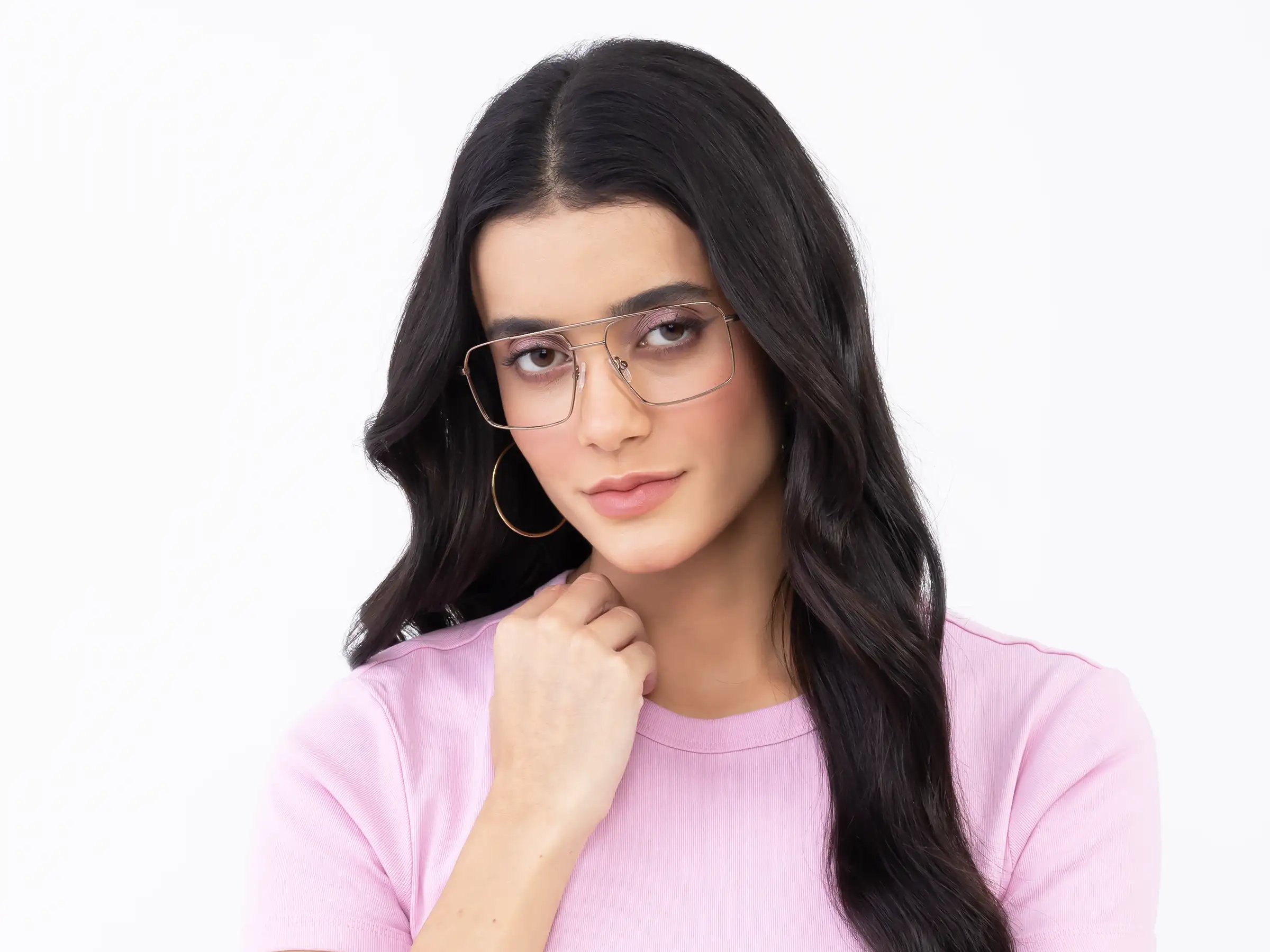 Bronze Gold Square Glasses