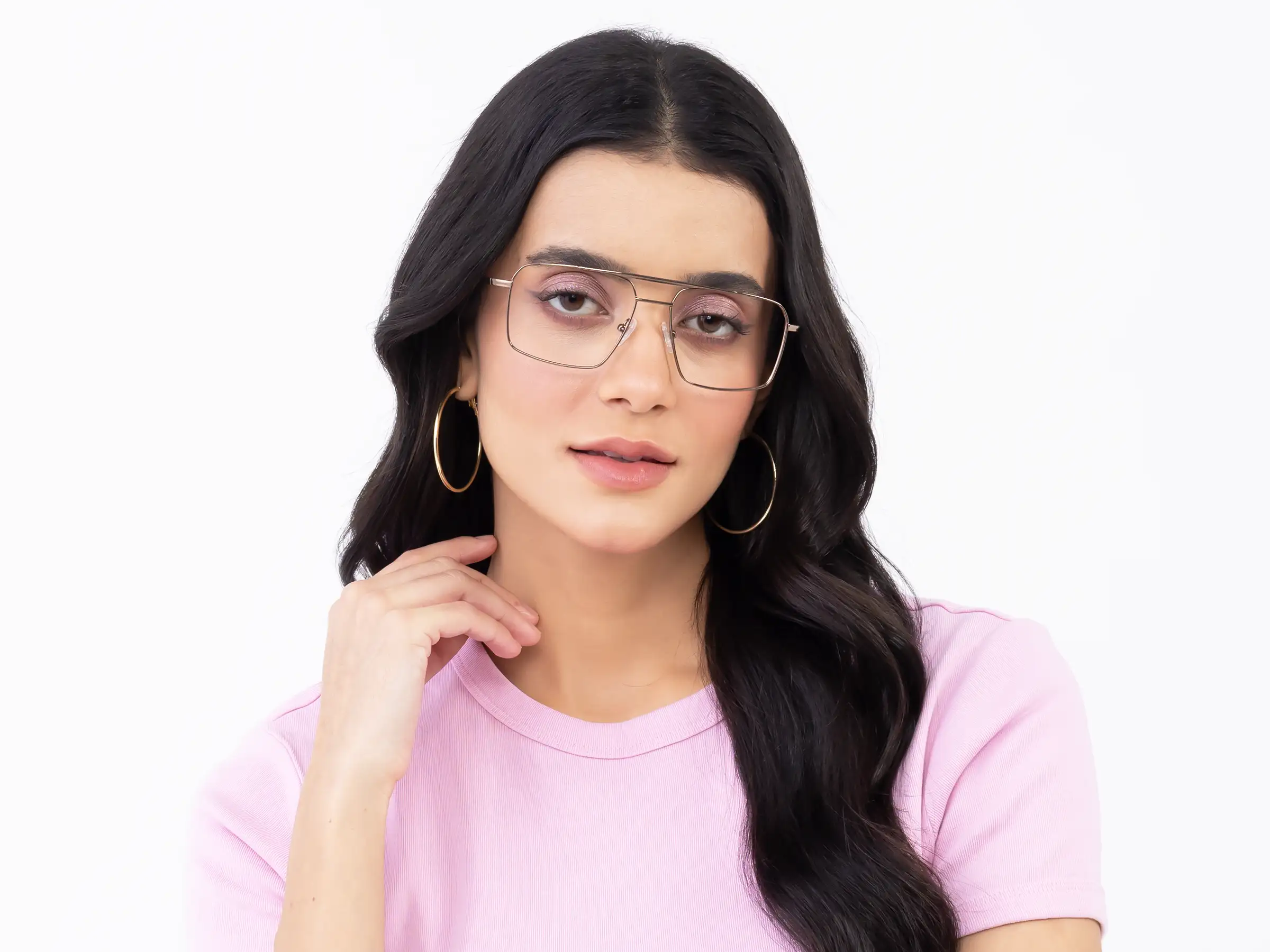Bronze Gold Square Glasses