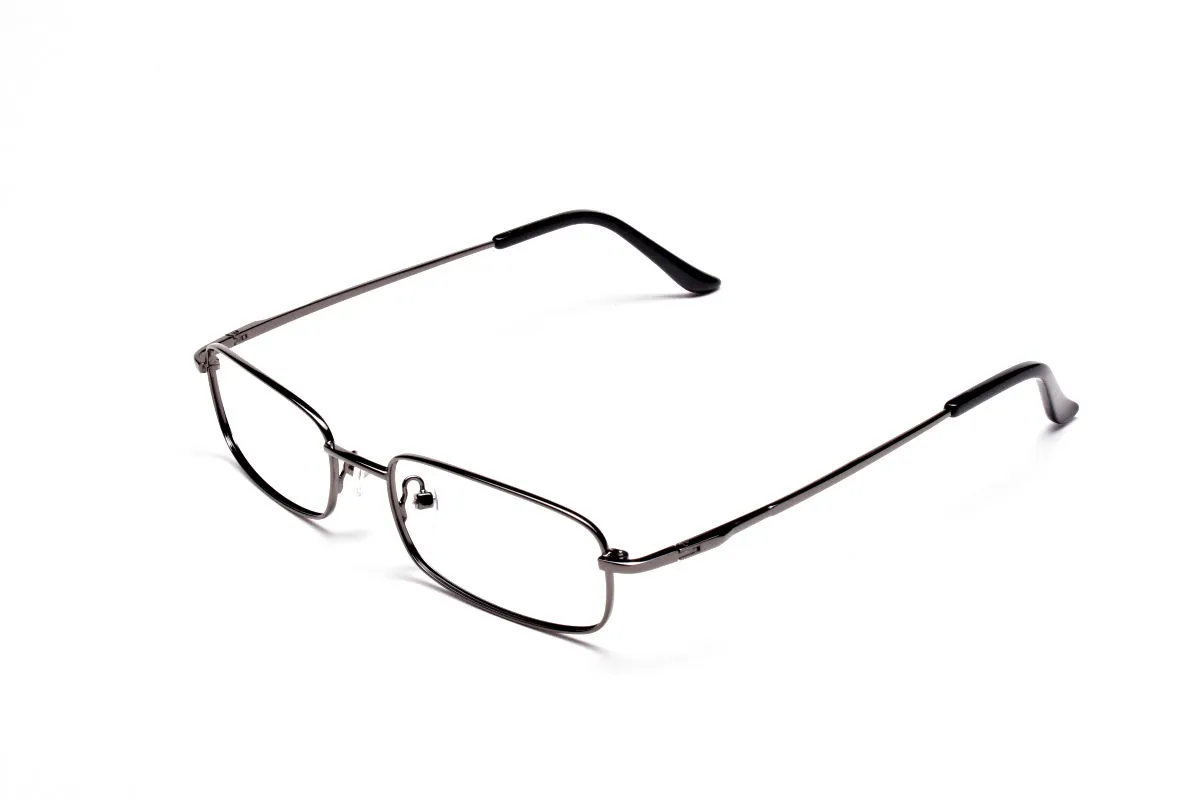 Rectangular Eyeglasses in Gunmetal, Eyeglasses - 2 Rectangular Eyeglasses in Gunmetal, Eyeglasses - 2