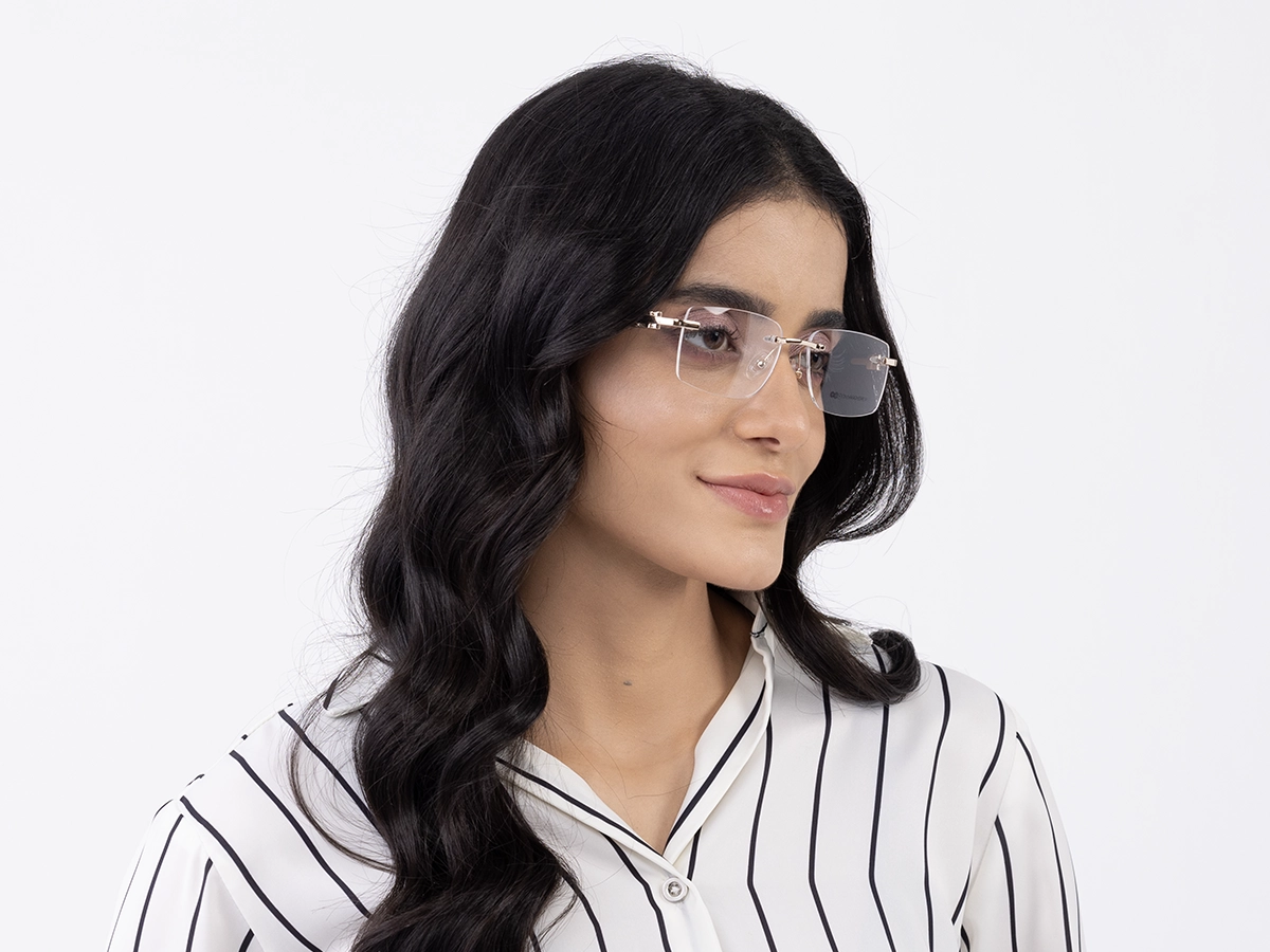Gold Rectangular Glasses 53