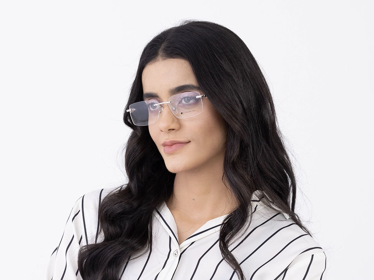 Silver Rimless Glasses 52