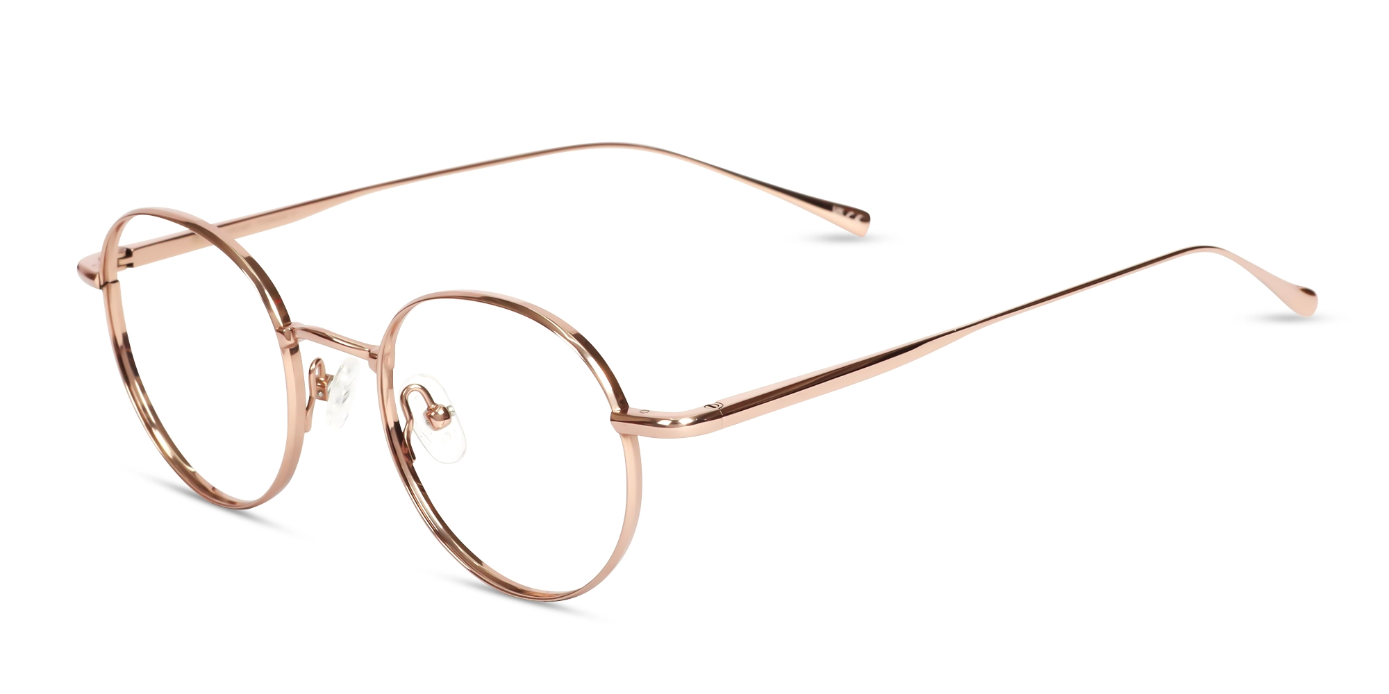 Rose Gold Full-rim Round Glasses