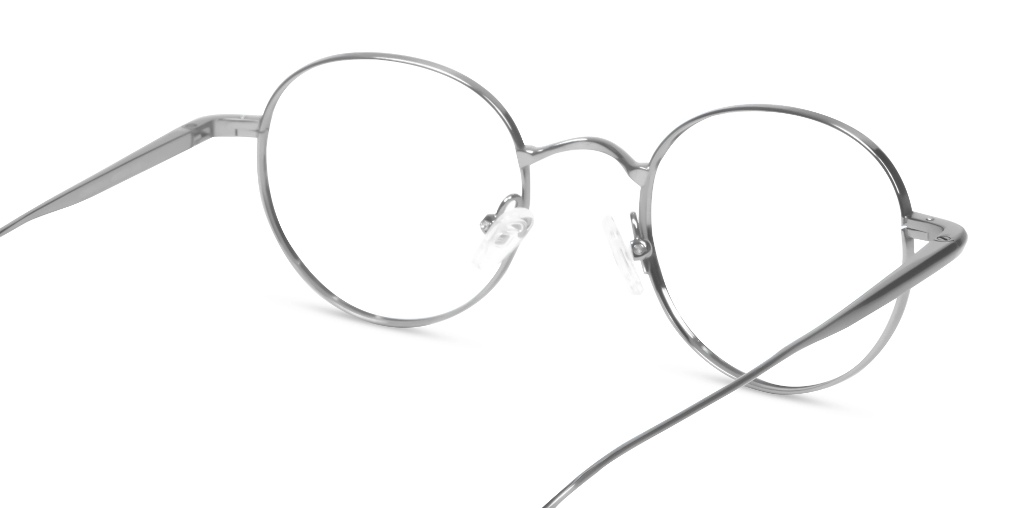Platinum Silver Full-rim Round Glasses-5