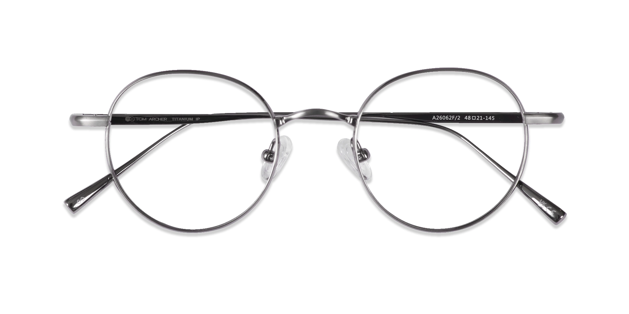 Platinum Silver Full-rim Round Glasses-6