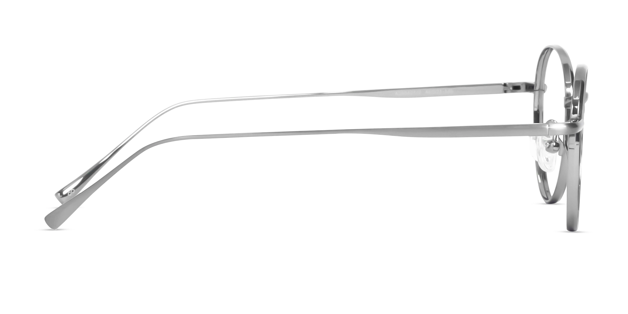 Platinum Silver Full-rim Round Glasses-4