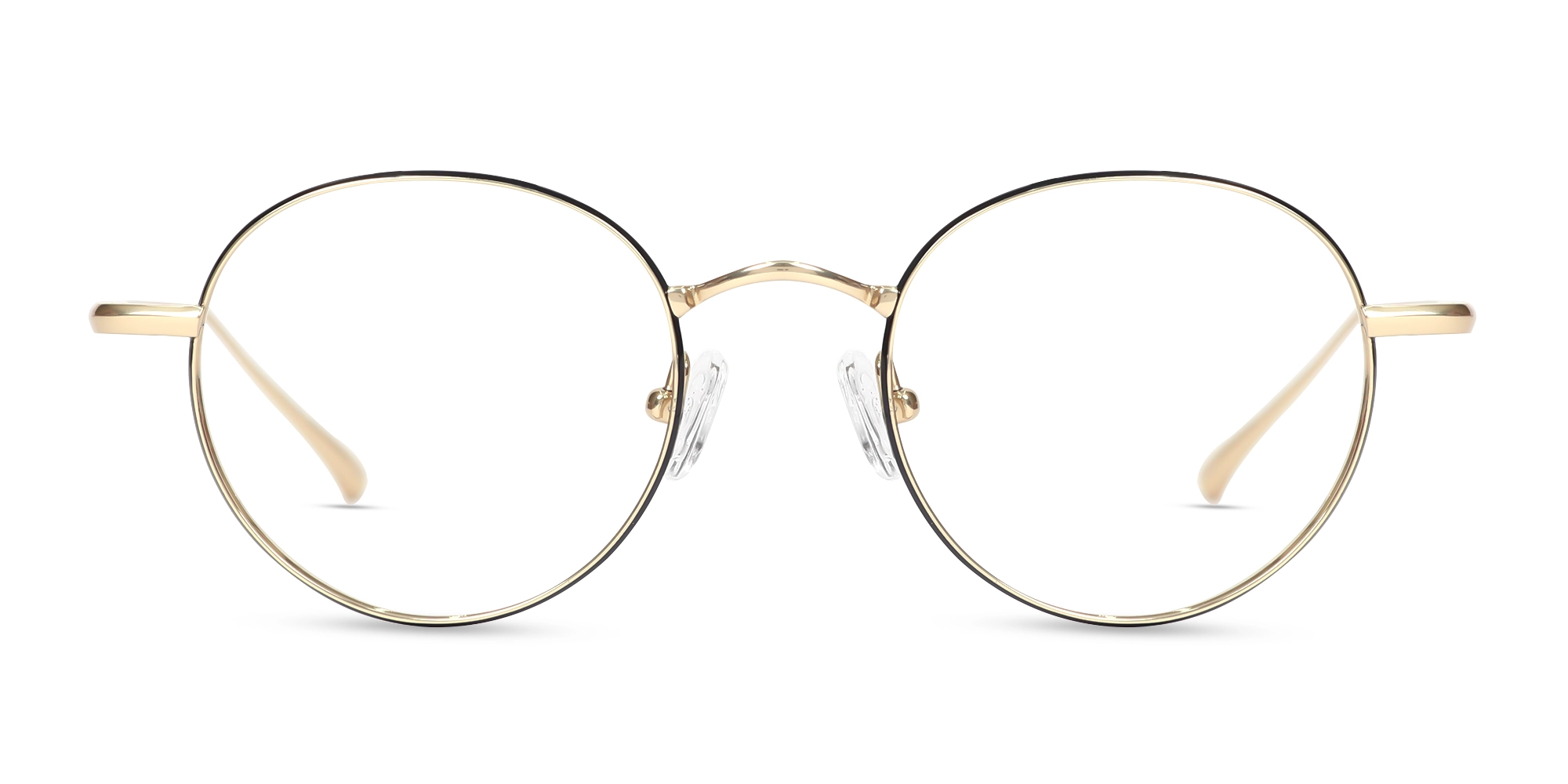 Champagne Gold & Black Metal Glasses-1