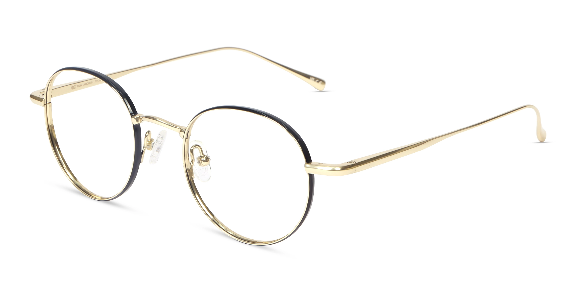 Champagne Gold & Black Metal Glasses-3