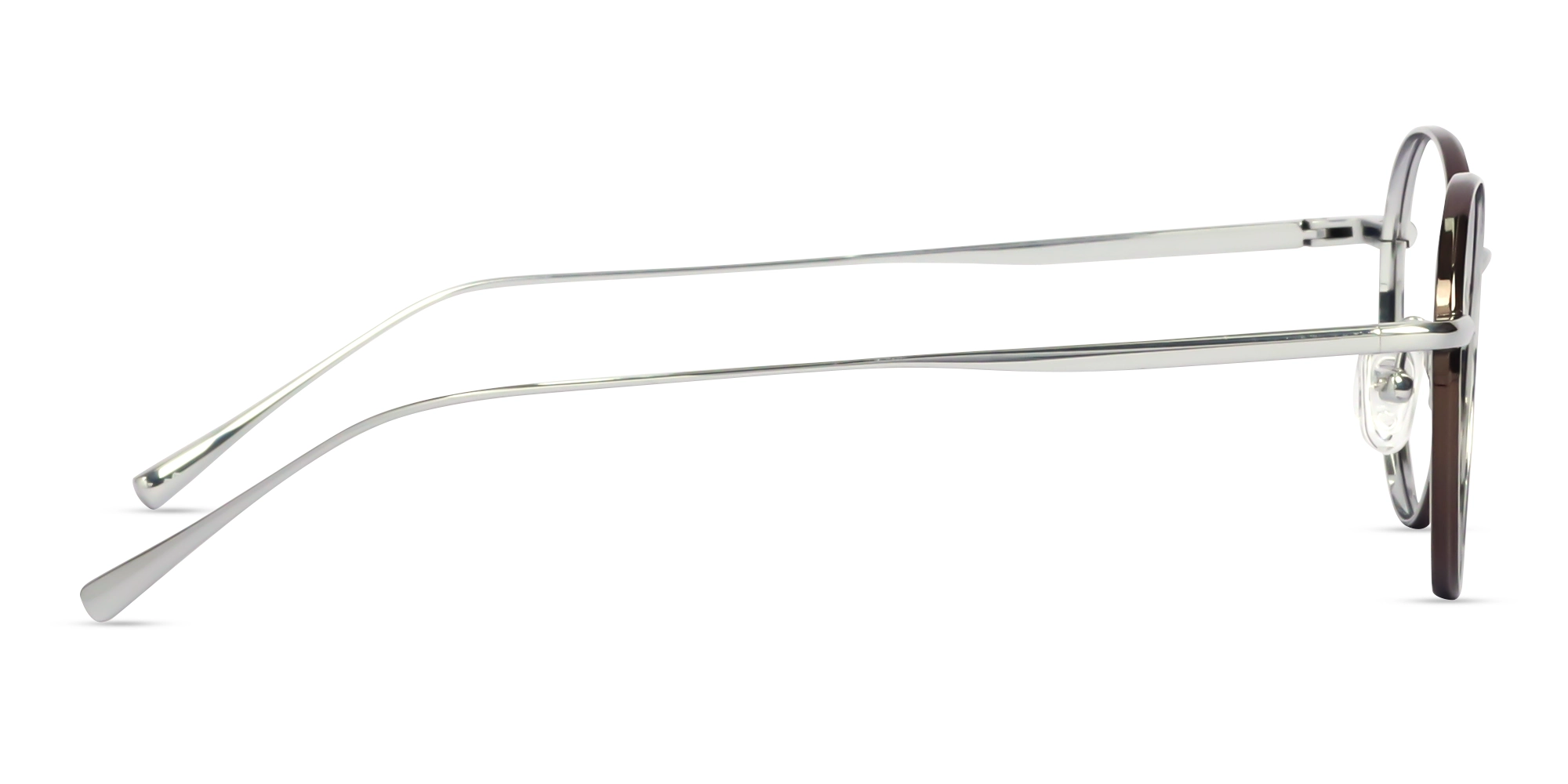 Gunmetal & Silver Round Full-rim Eyeglasses