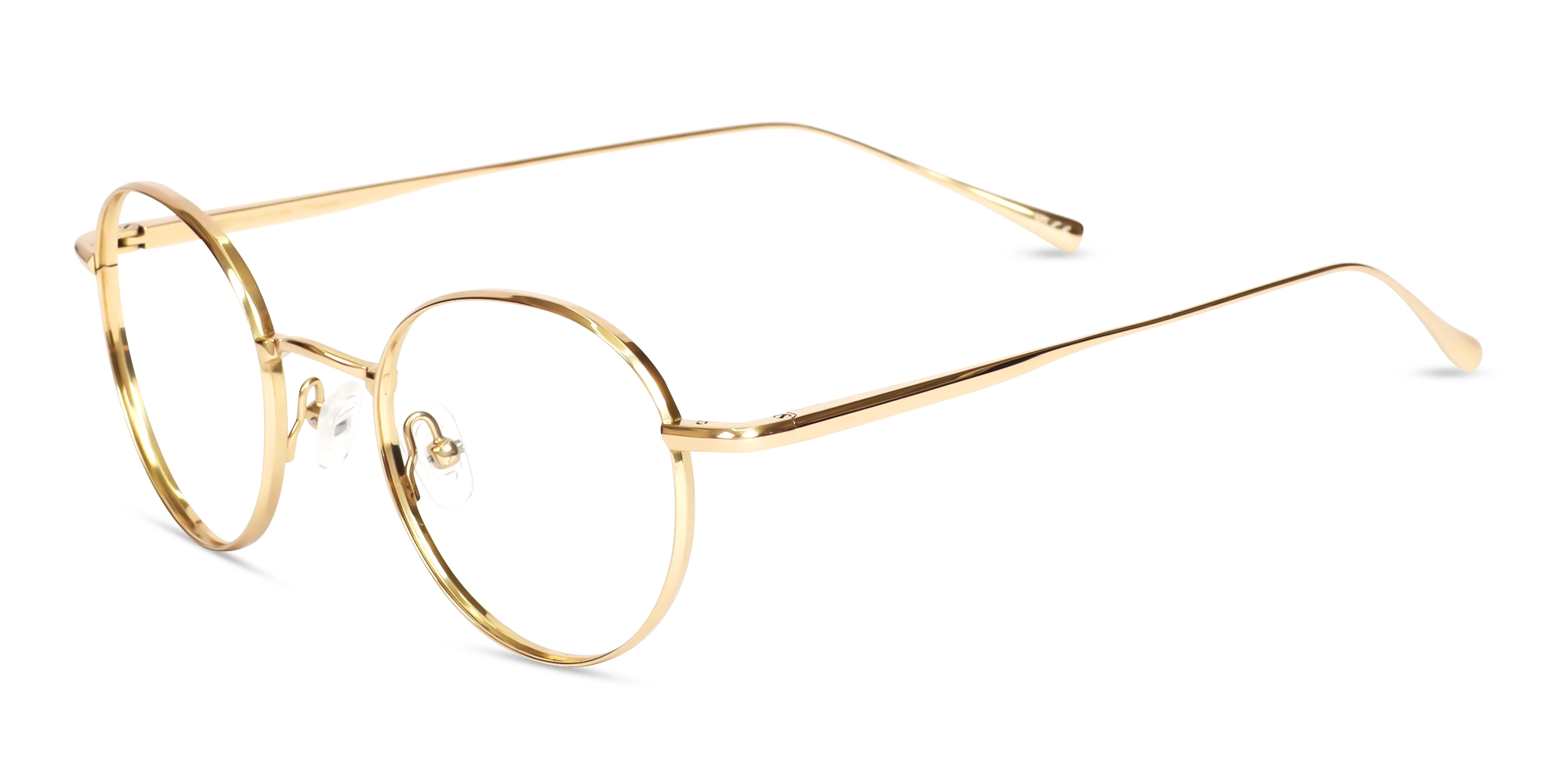 Gold Full-rim Round Metal Glasses