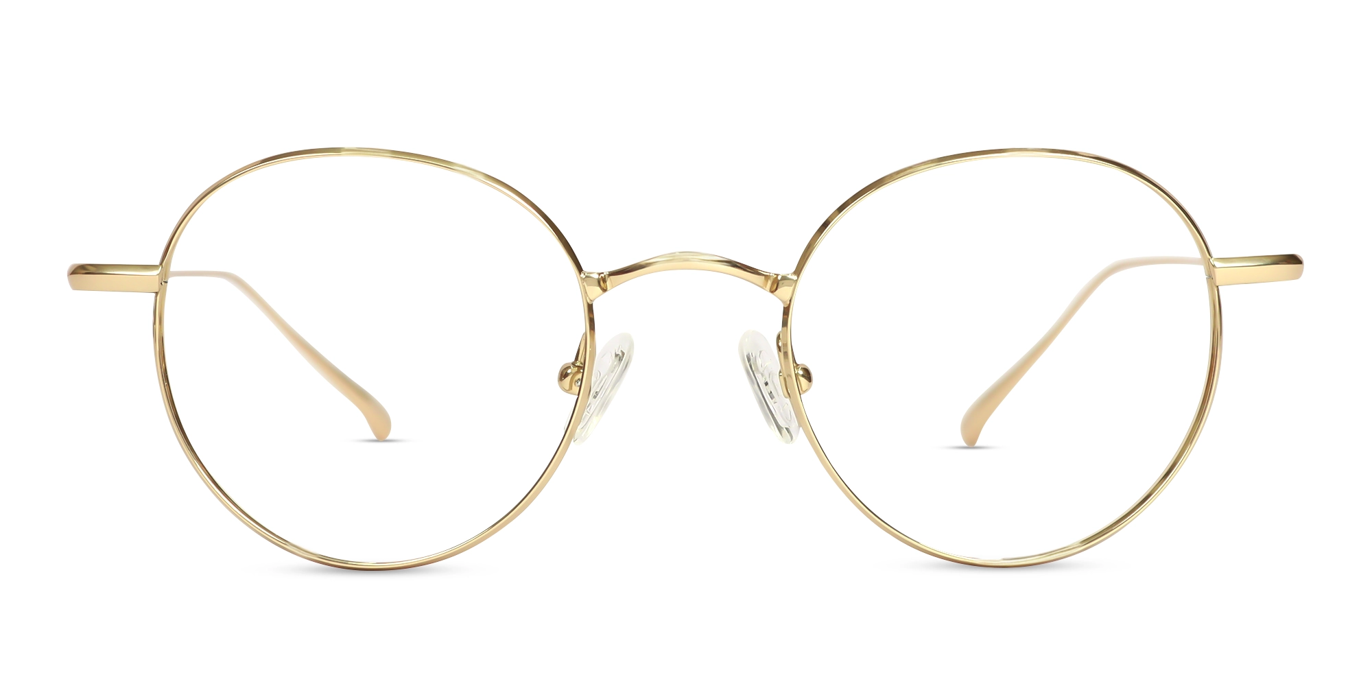 Gold Full-rim Round Metal Glasses