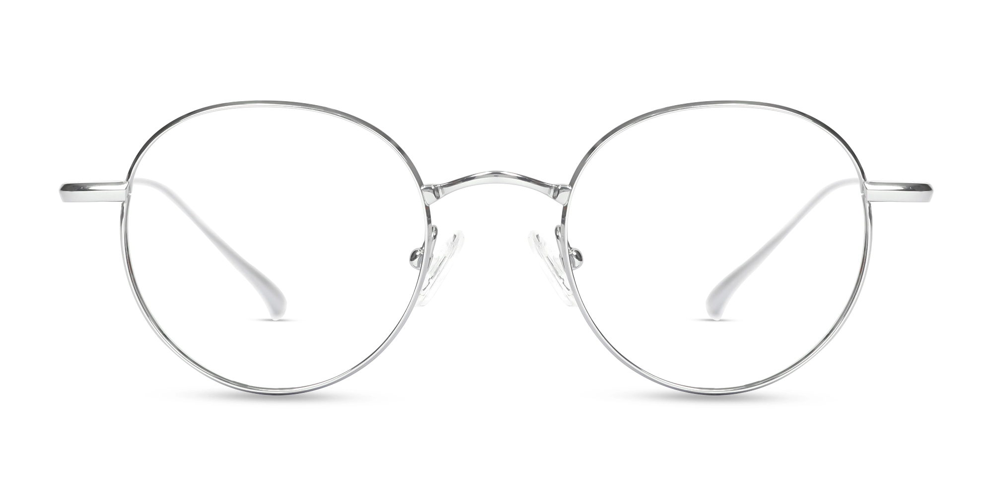 Silver Full-rim Metal Round Eyeglasses-1