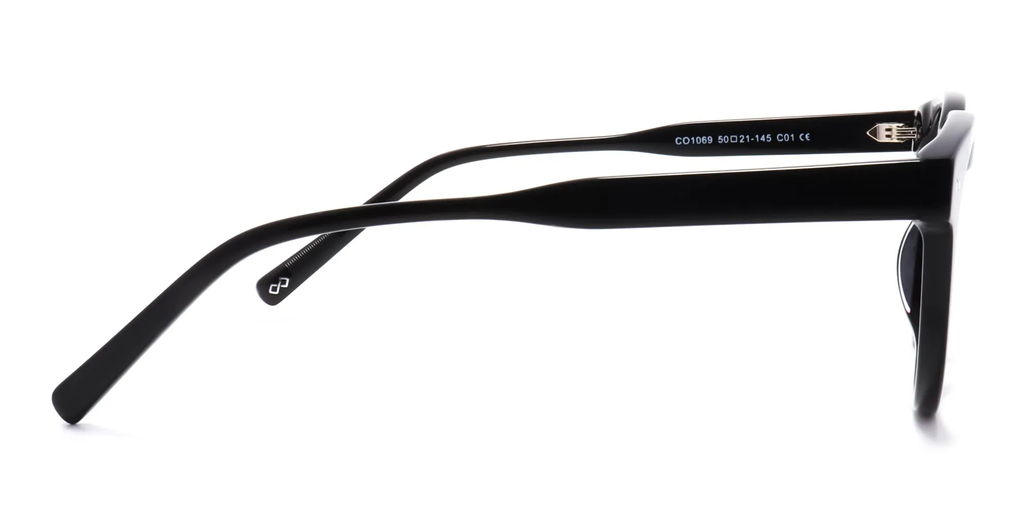 Black frame round acetate full rim glasses-2