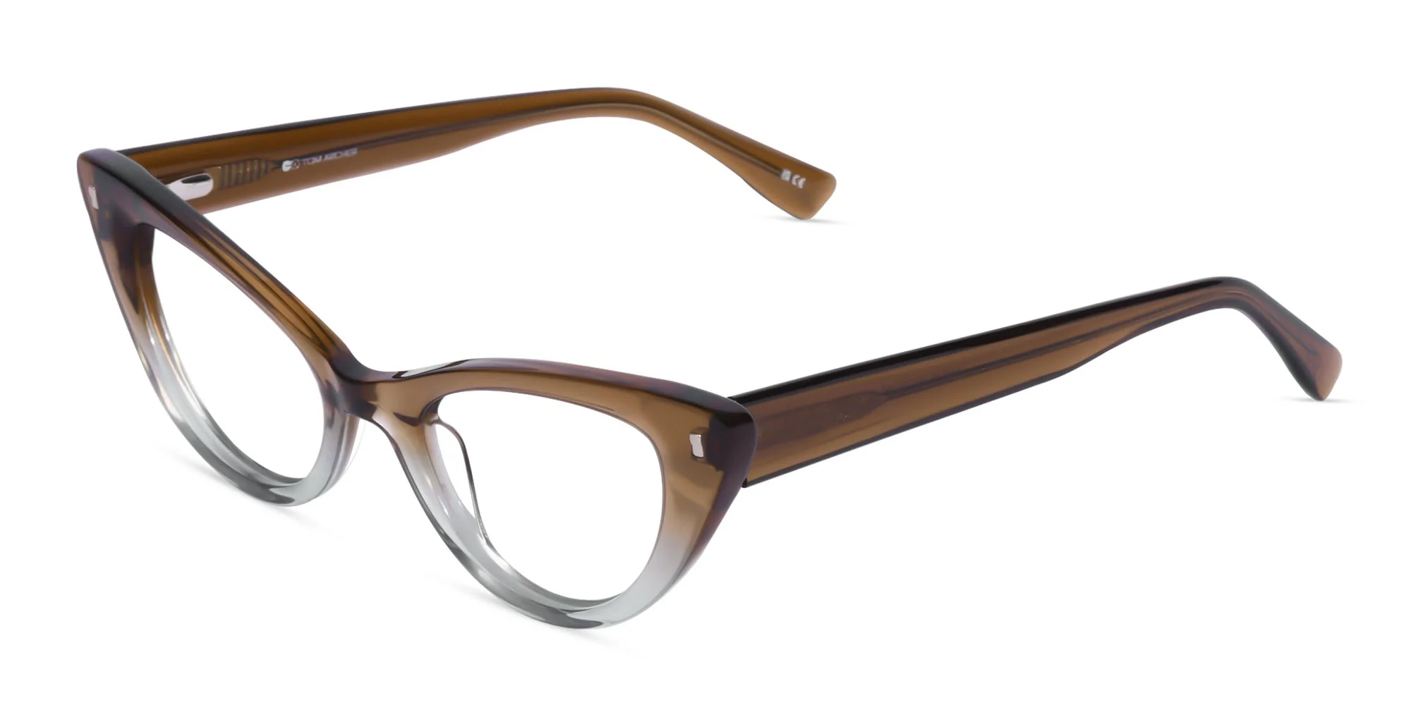 Crystal Brown Cat Eye Eyeglasses-3