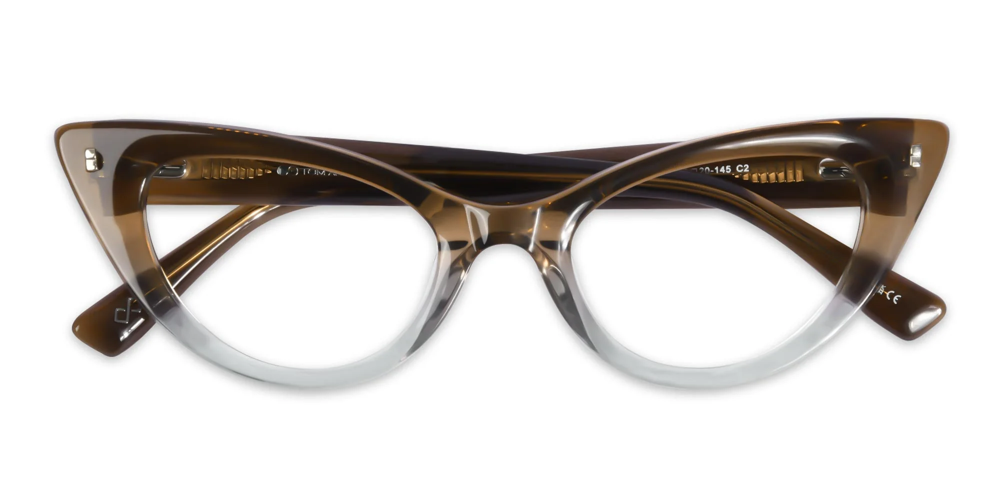 Crystal Brown Cat Eye Eyeglasses-6